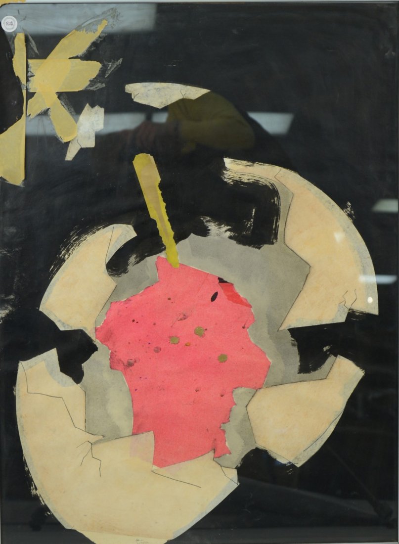 DAVID HARE, (American, 1917-1992), HATCH, mixed media;,: DAVID HARE (American, 1917-1992) HATCH mixed media; signed and dated Hare 26/2/72; 36 x 26 inches