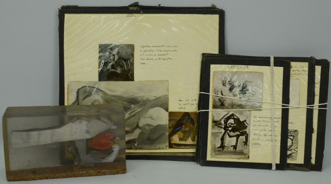 DAVID HARE, (American, 1917-1992), COLLECTION OF PHOTOG: DAVID HARE (American, 1917-1992) COLLECTION OF PHOTOGRAPHS, NEGATIVES AND SKETCH BOOKS and WILMA SCULPTURE small sculpture encased in plexiglass, signed and dated Hare, 1973; with a collection of the