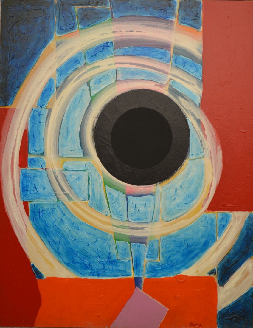 DAVID HARE, (American, 1917-1992), NAKED SINGULARITY, N: DAVID HARE (American, 1917-1992) NAKED SINGULARITY, NO. 2 oil on masonite; signed and dated Hare 1983 on verso; 33 x 41 inches