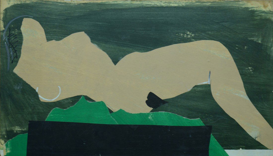 DAVID HARE, (American, 1917-1992), LEDA AND THE SWAN, m: DAVID HARE (American, 1917-1992) LEDA AND THE SWAN mixed media collage with five ink drawings; collection of 6 works including Leda and the Swan, signed and dated Hare 1963, 16 1/5 x 29 inches; and fi