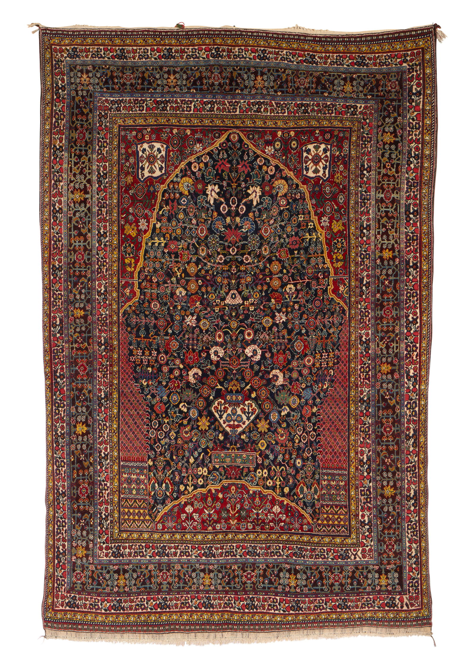 Qashqai Kashkuli Millefleur Prayer Rug, Persia, last quarter 19th century (1 of 2)