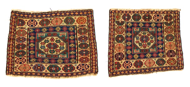 Pair of Shahsavan Soumac Bag Fronts, South Caucasus, ca. 1865
