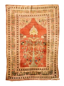 Silk Tabriz Prayer Rug, Persia, ca. 1900