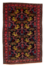 Bidjar Lion Rug, Persia, ca. 1900