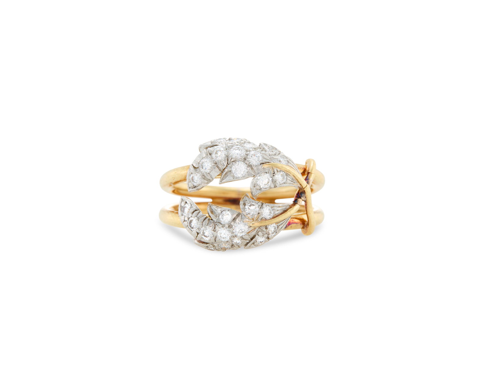 TIFFANY & CO., SCHLUMBERGER Platinum, 18K Gold, and Diamond Ring (1 of 4)