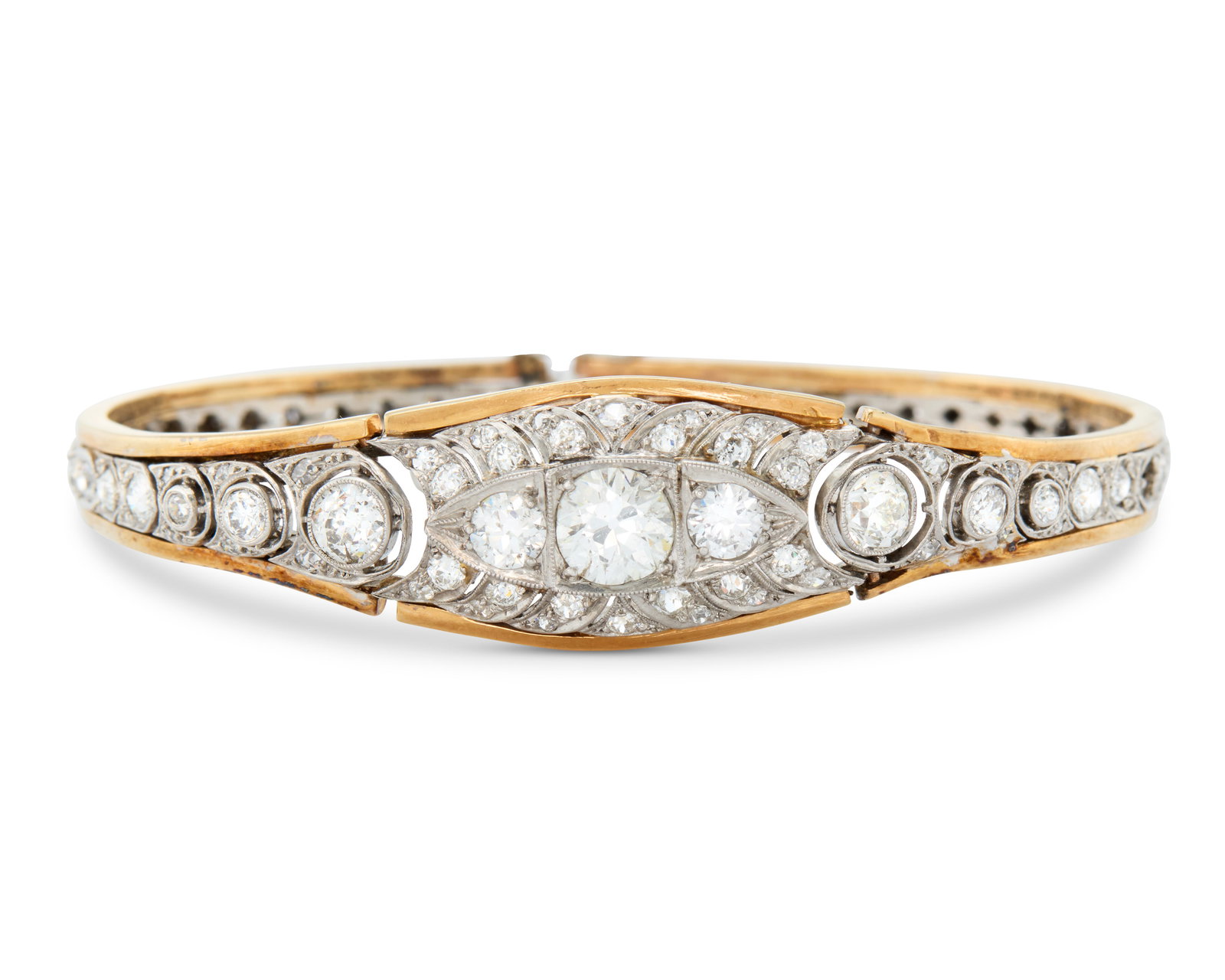 Antique Gold, Platinum, and Diamond Bracelet (1 of 3)