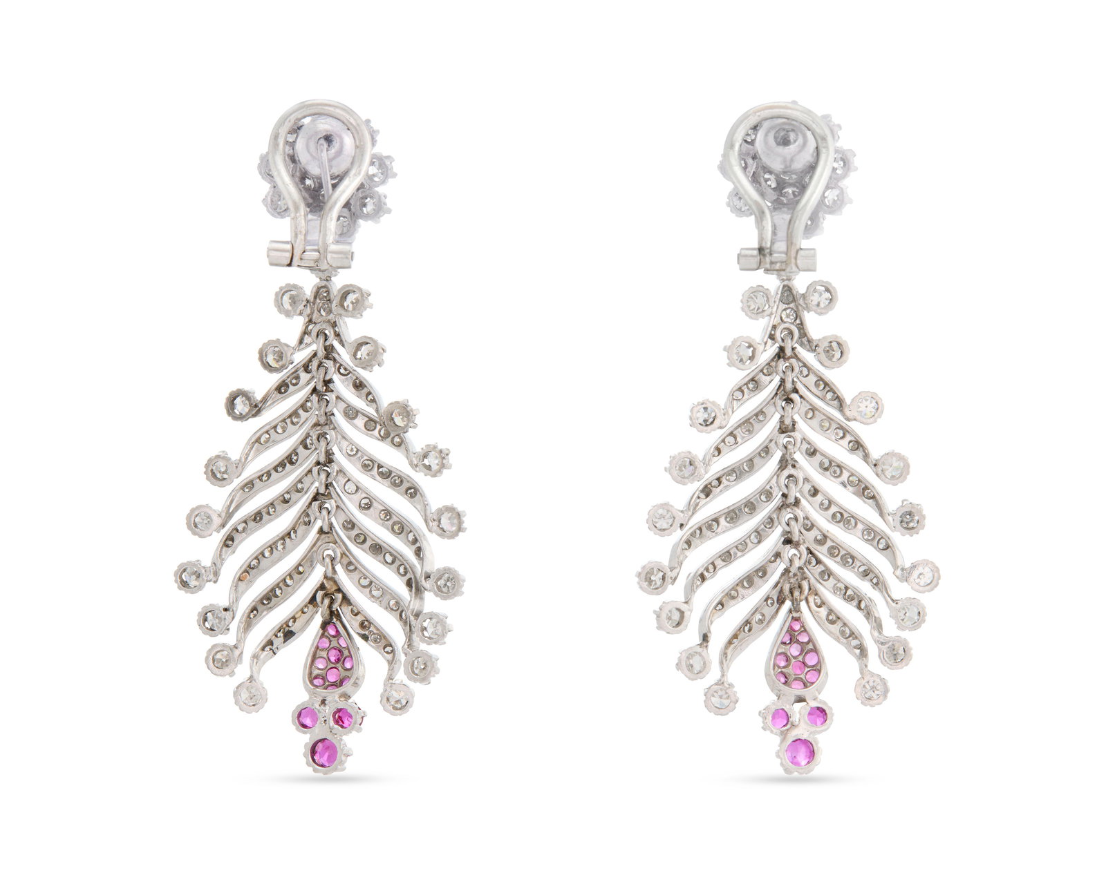 14K Gold, Diamond, and Ruby Earclips - 2