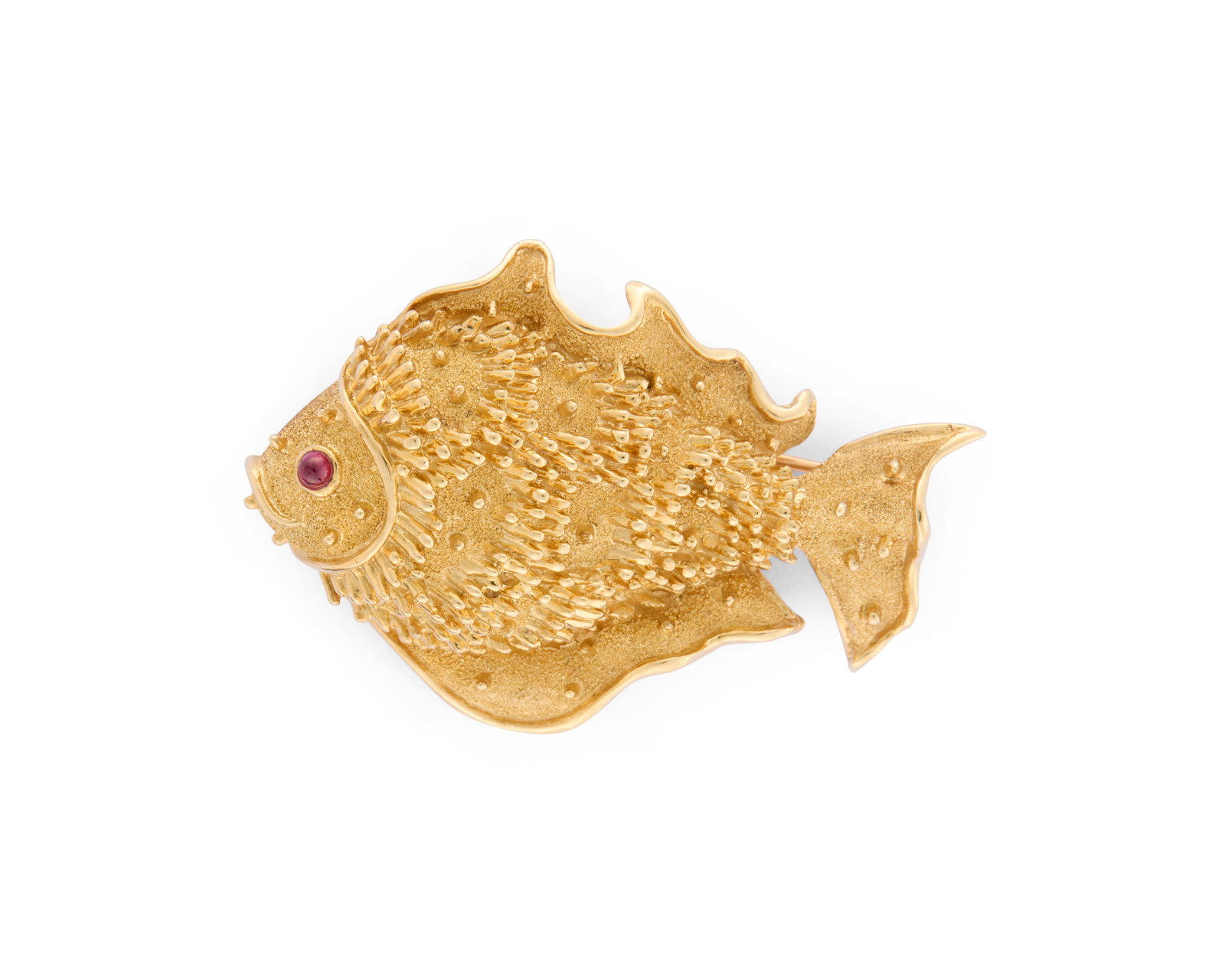 TIFFANY & CO. 14K Gold and Ruby Fish Brooch (1 of 4)