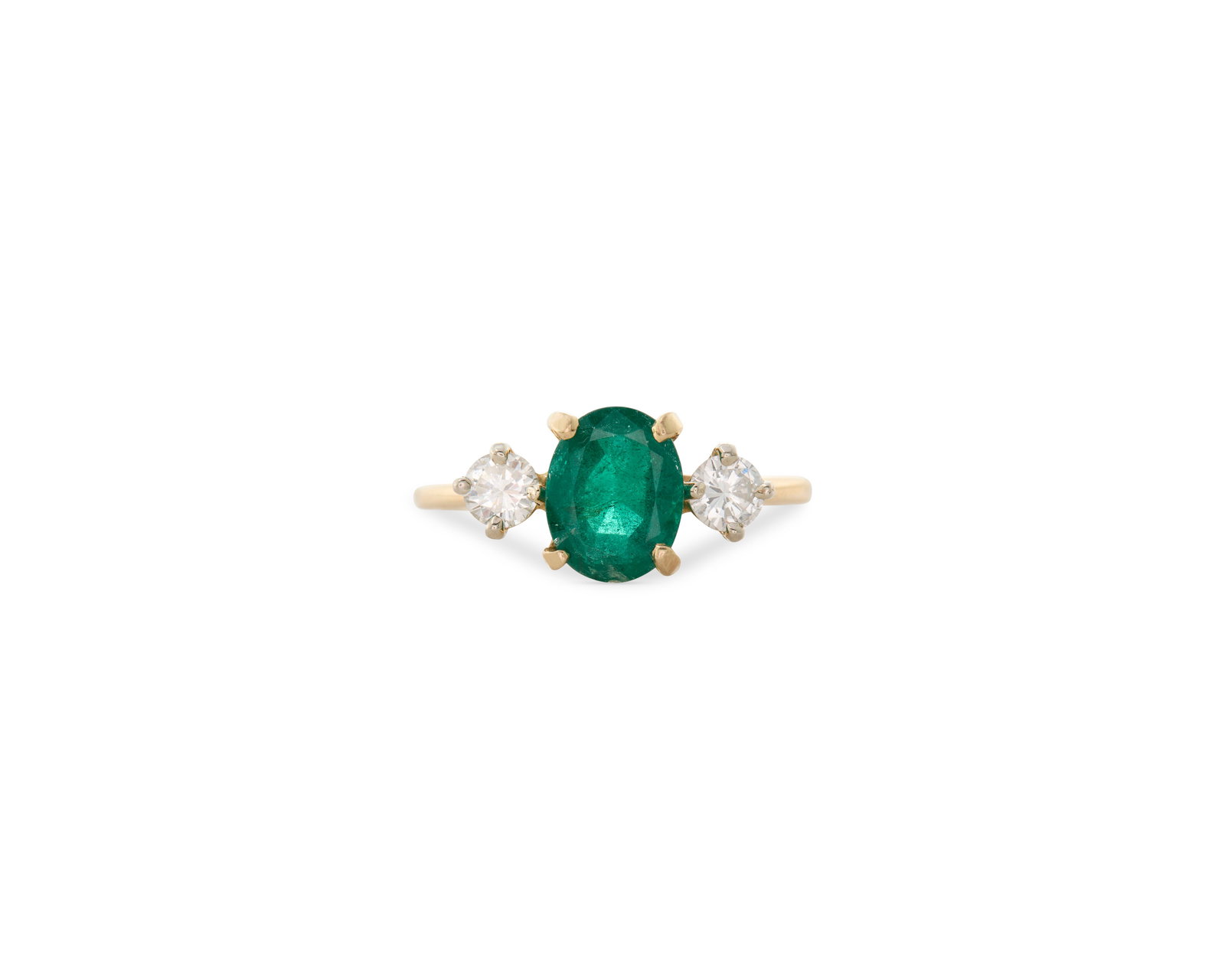14K Gold, Emerald, and Diamond Ring (1 of 3)