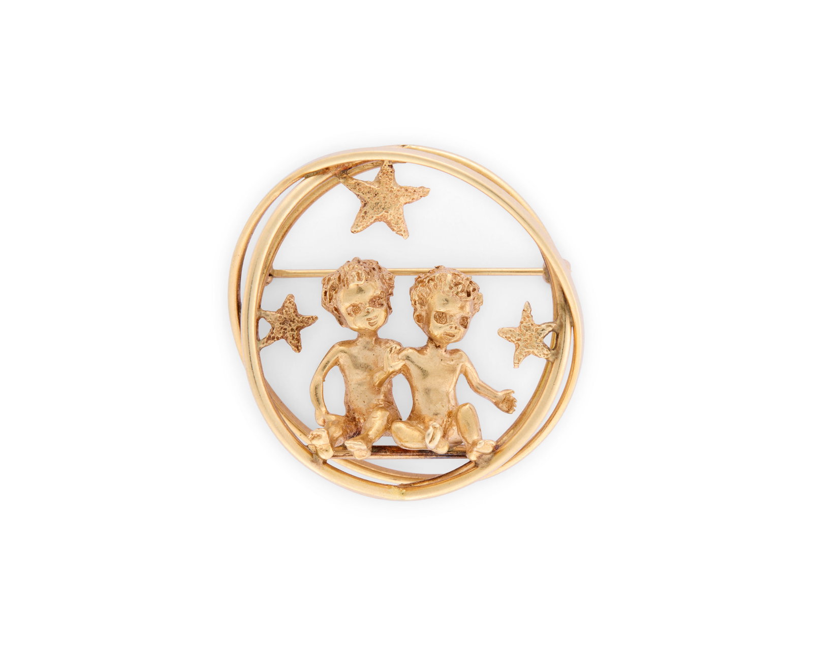 14K Gold Gemini Brooch (1 of 4)