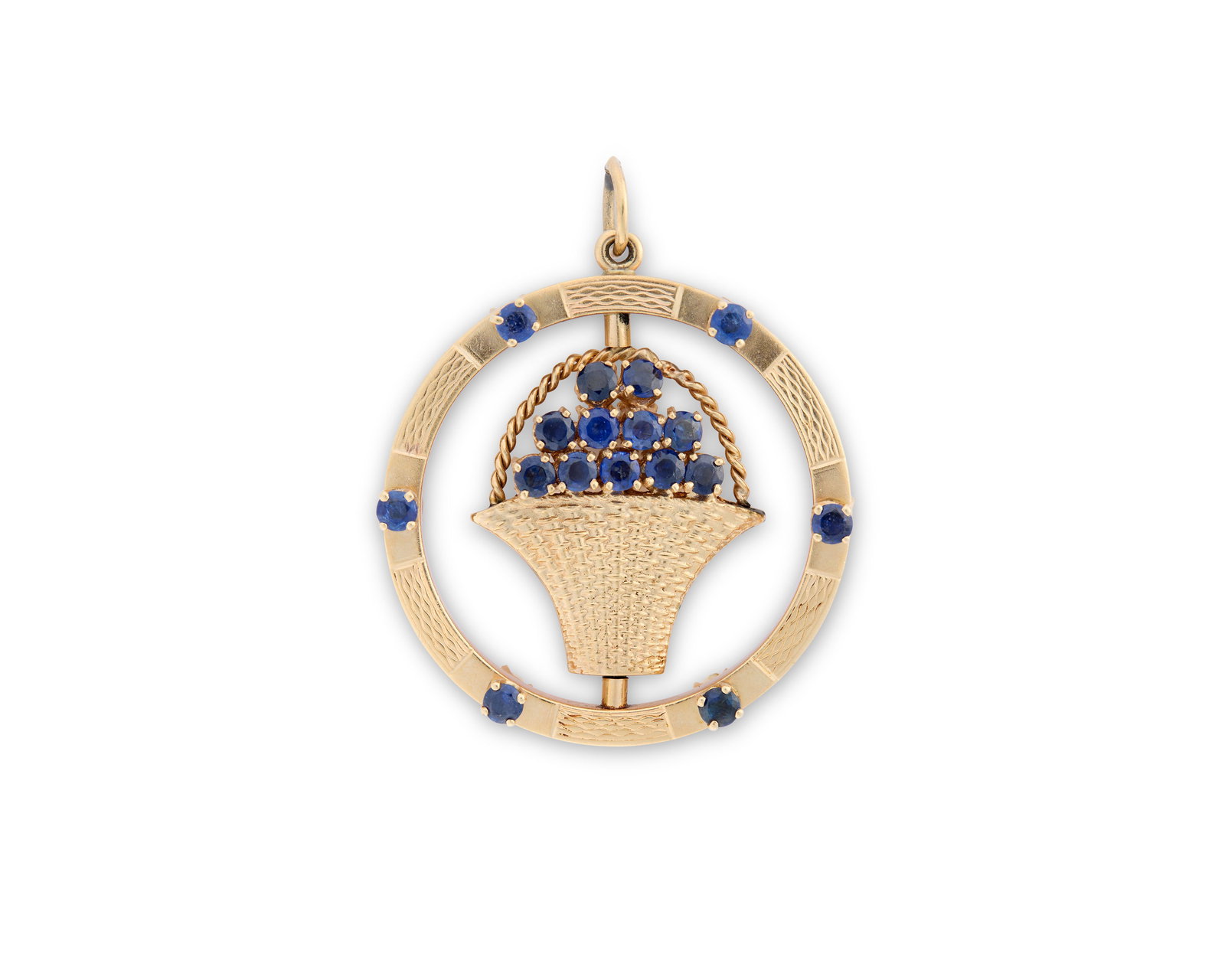 14K Gold, Sapphire, and Seed Pearl Pendant (1 of 2)