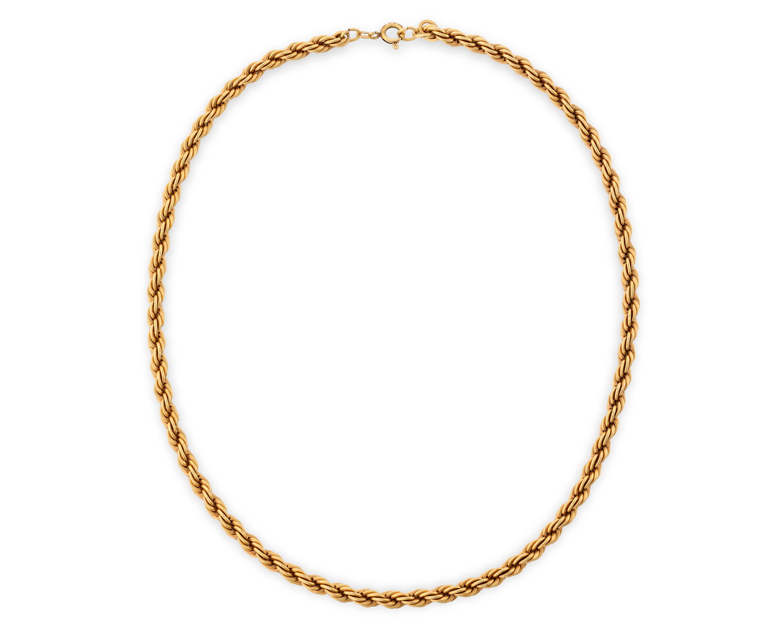 14K Gold Chain Necklace: 14K Gold Chain Necklace featuring twisted rope-links; 19.51 dwts.; lg. 17 1/2 in.