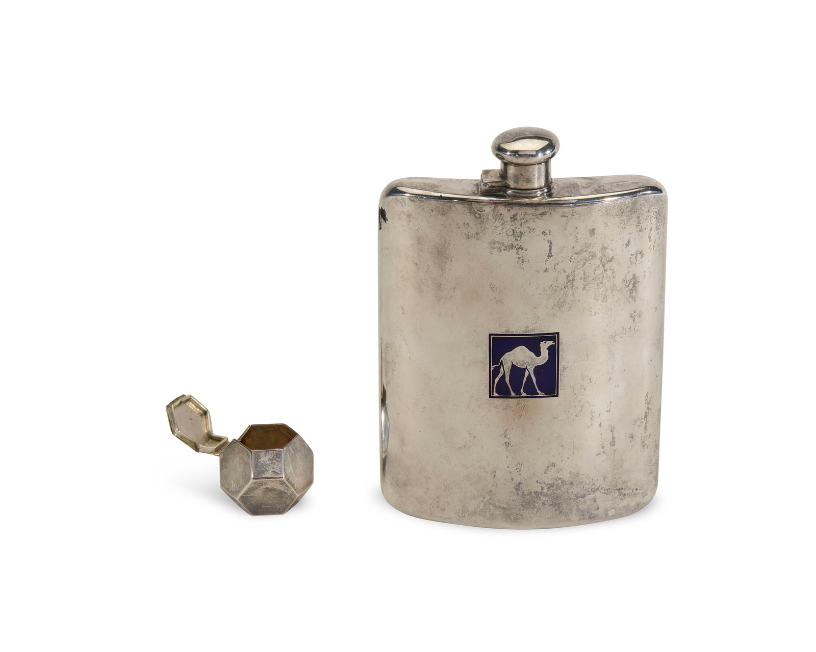 TIFFANY & CO. Silver Flask and Pill Box (1 of 1)