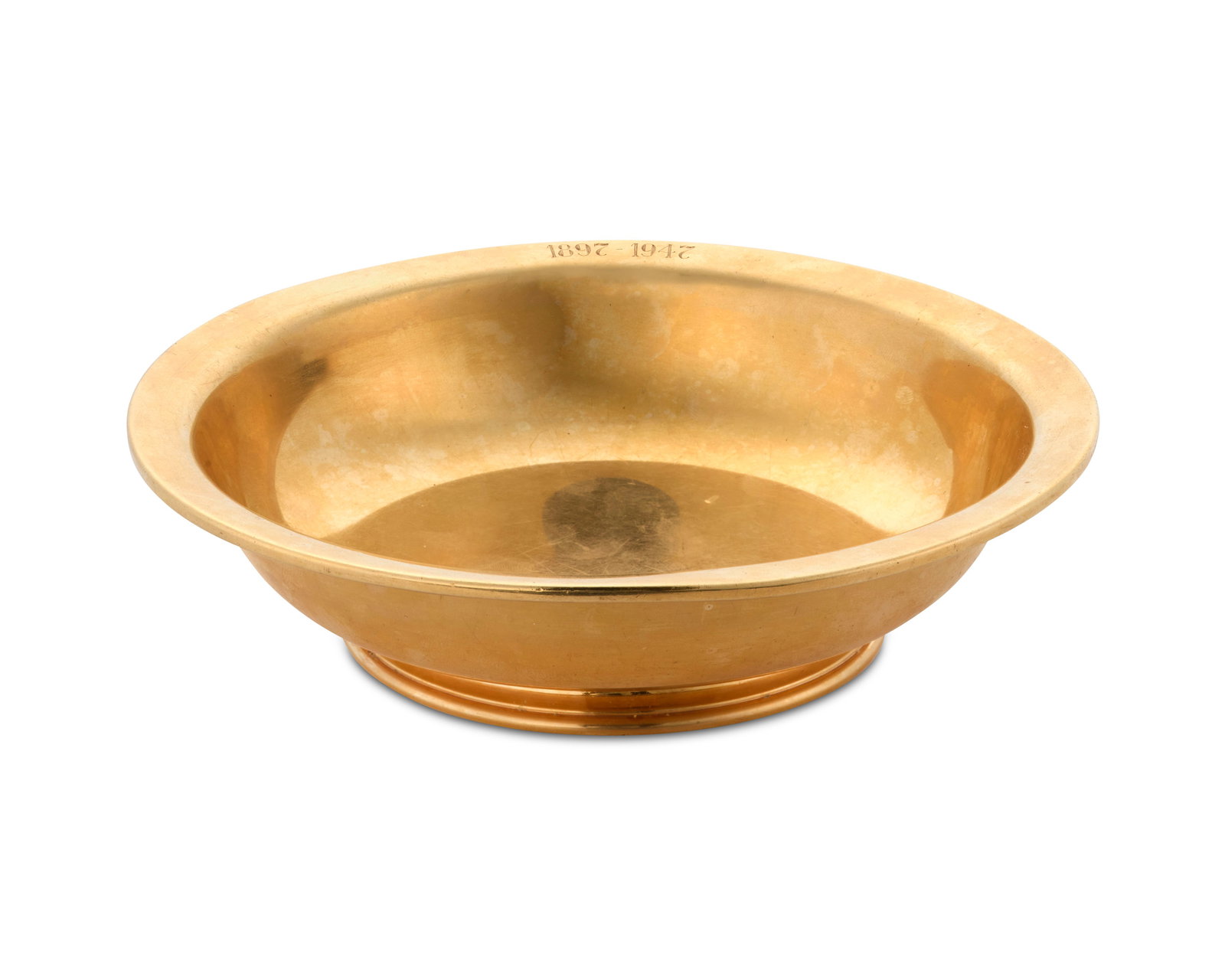 REDLICH & CO. 14K Gold Bowl: REDLICH & CO. 14K Gold Bowlmaker's mark and inscribed 1897-1947; 129.60 dwts.; dia. 6 1/4 in.