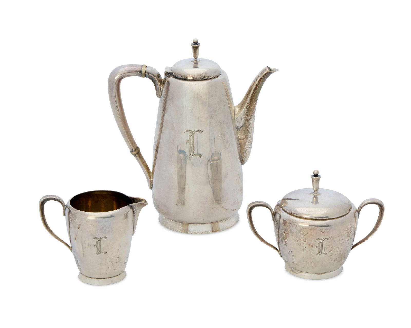 REED & BARTON Silver Three Piece Coffee Service, Taunton, 1954, Town & Country Pattern (1 of 2)