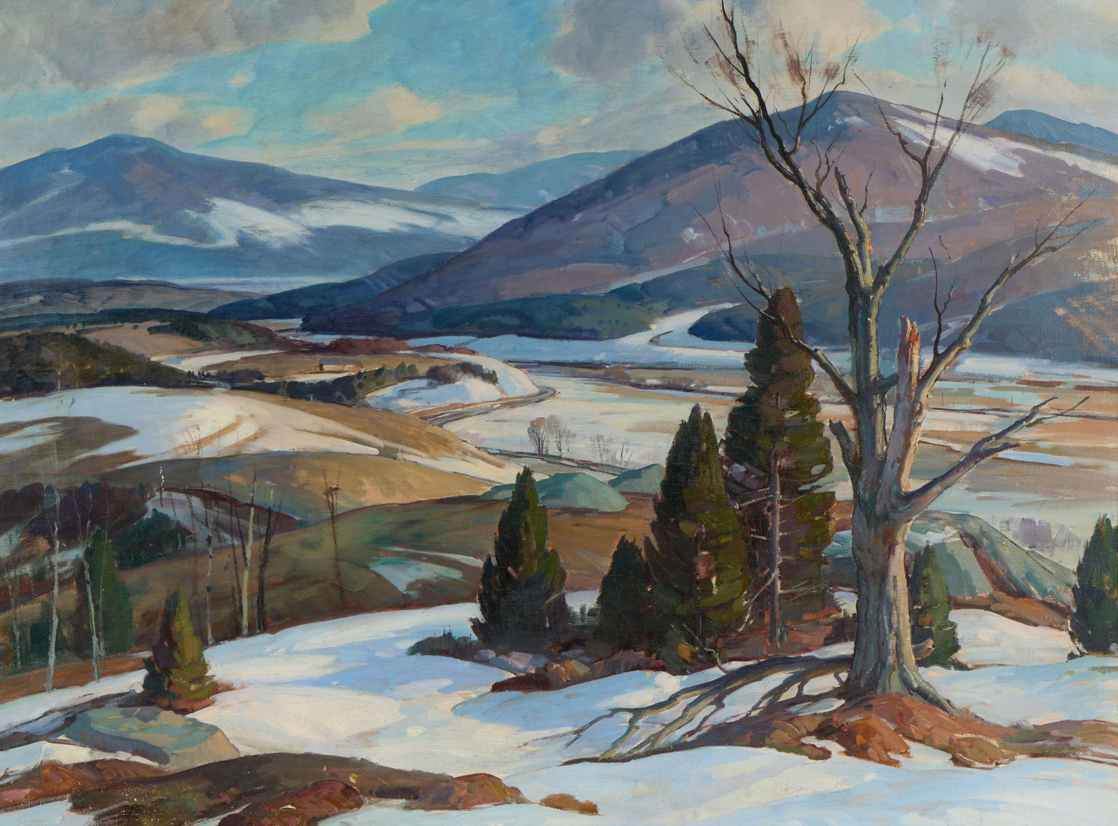 ALDRO THOMPSON HIBBARD, (American, 1886-1972), West River Valley View, oil on canvas, 38 x 48 in., (1 of 4)