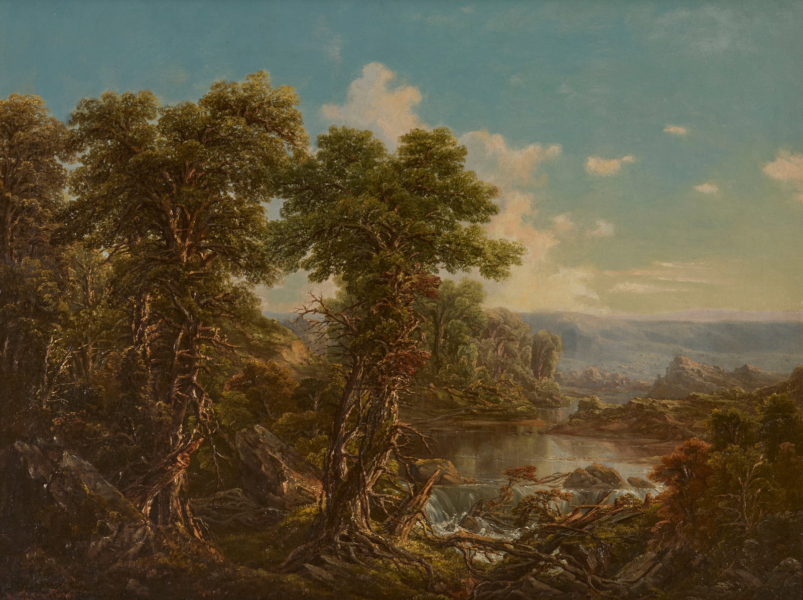 WILLIAM LOUIS SONNTAG, (American, 1822-1900), Hudson River Scene, 1854, oil on canvas, 18 x 24 in., (1 of 4)
