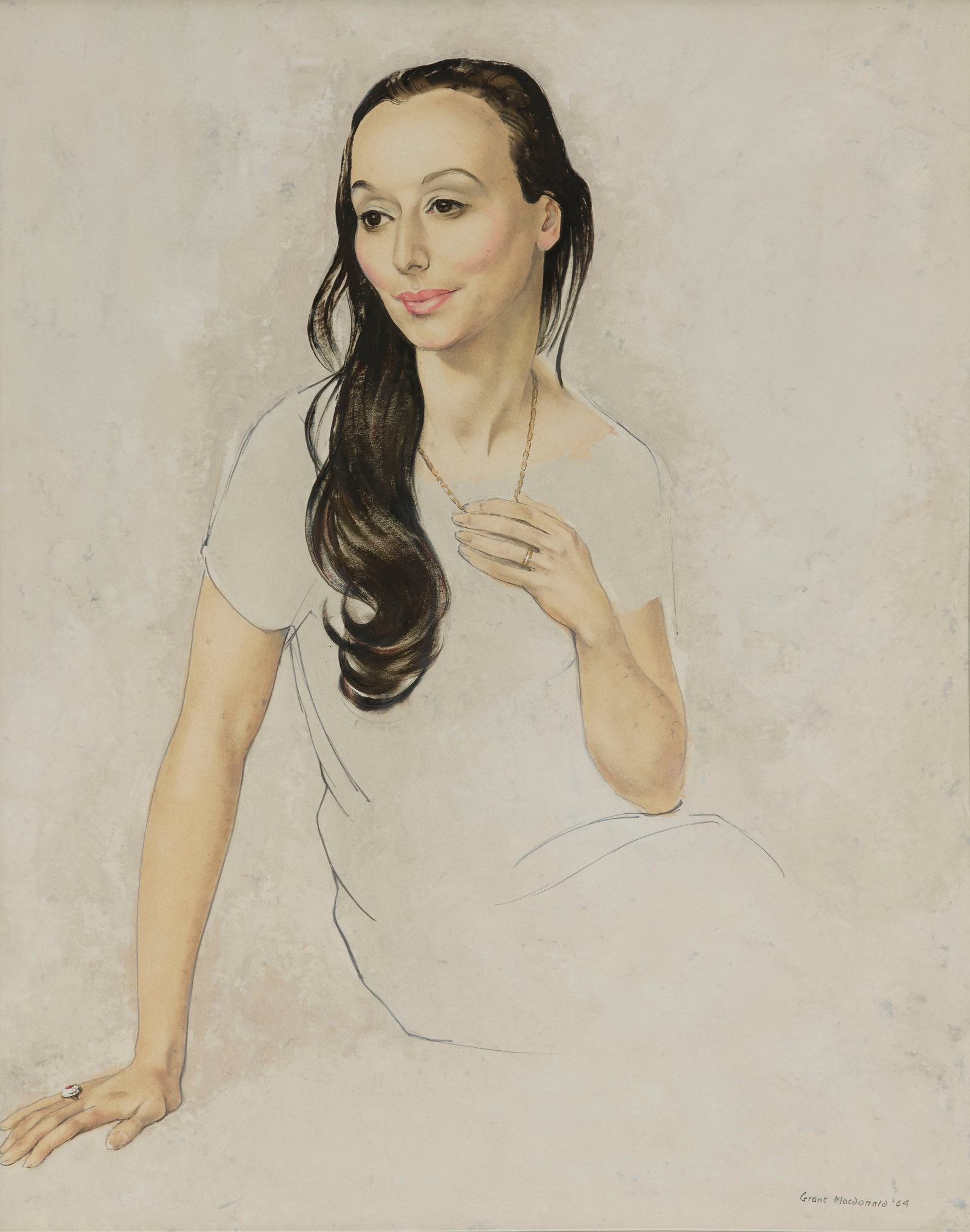 GRANT MacDONALD, (Canadian, 1909-1987), Portrait of Estrellita Karsh, 1964, watercolor on paper, (1 of 4)