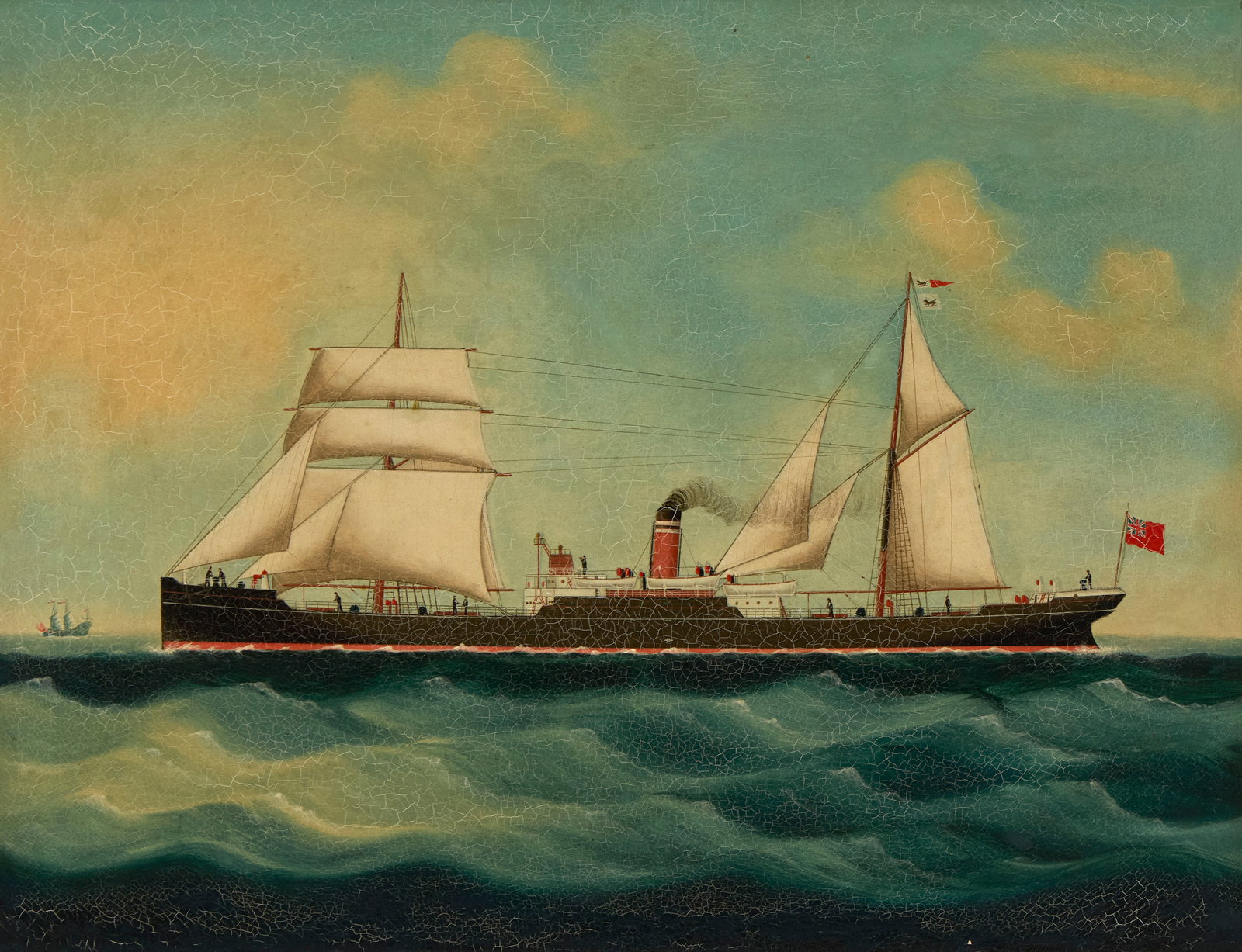 CHINESE SCHOOL , (19th century), Ship Portrait, oil on canvas, 17 1/2 x 22 1/2 in., frame: 22 1/2 x (1 of 4)