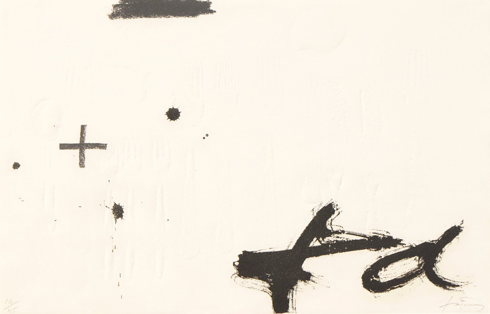ANTONI TAPIES, (Spanish, 1923-2012), Untitled, etching on paper, sheet: 13 x 19 3/4 in., frame: 20 (1 of 3)