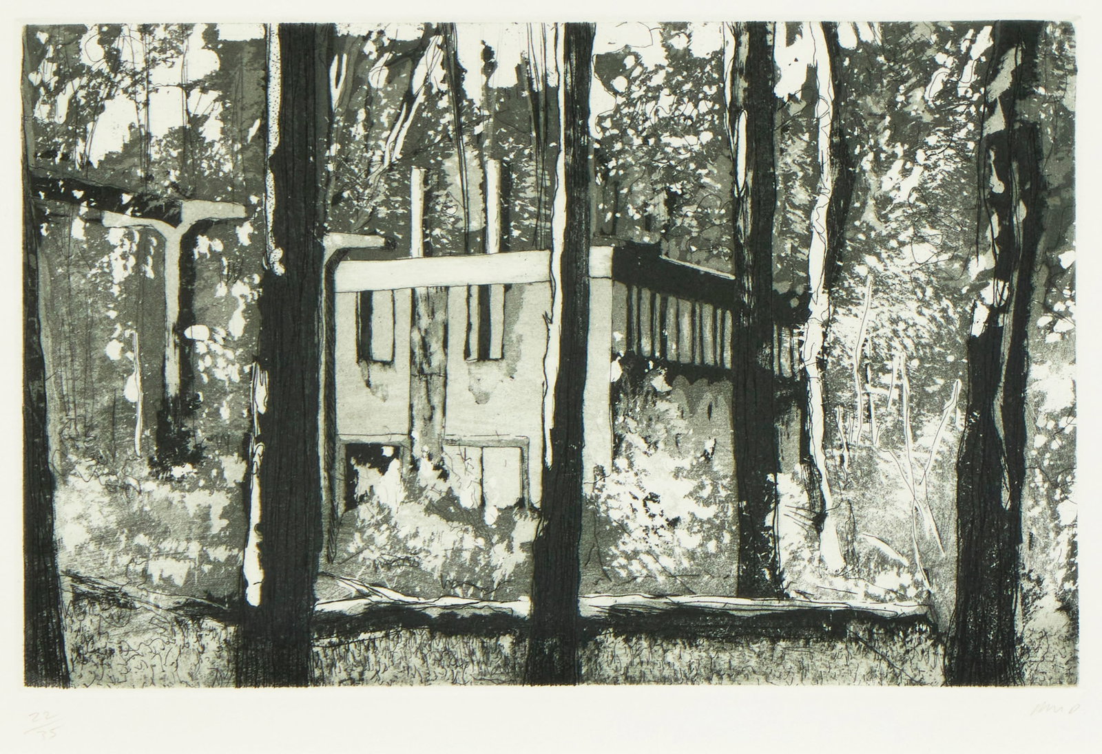 PETER DOIG, (Scottish, b. 1959), Border House (from Ten Etchings), 1996, etching with aquatint on (1 of 3)
