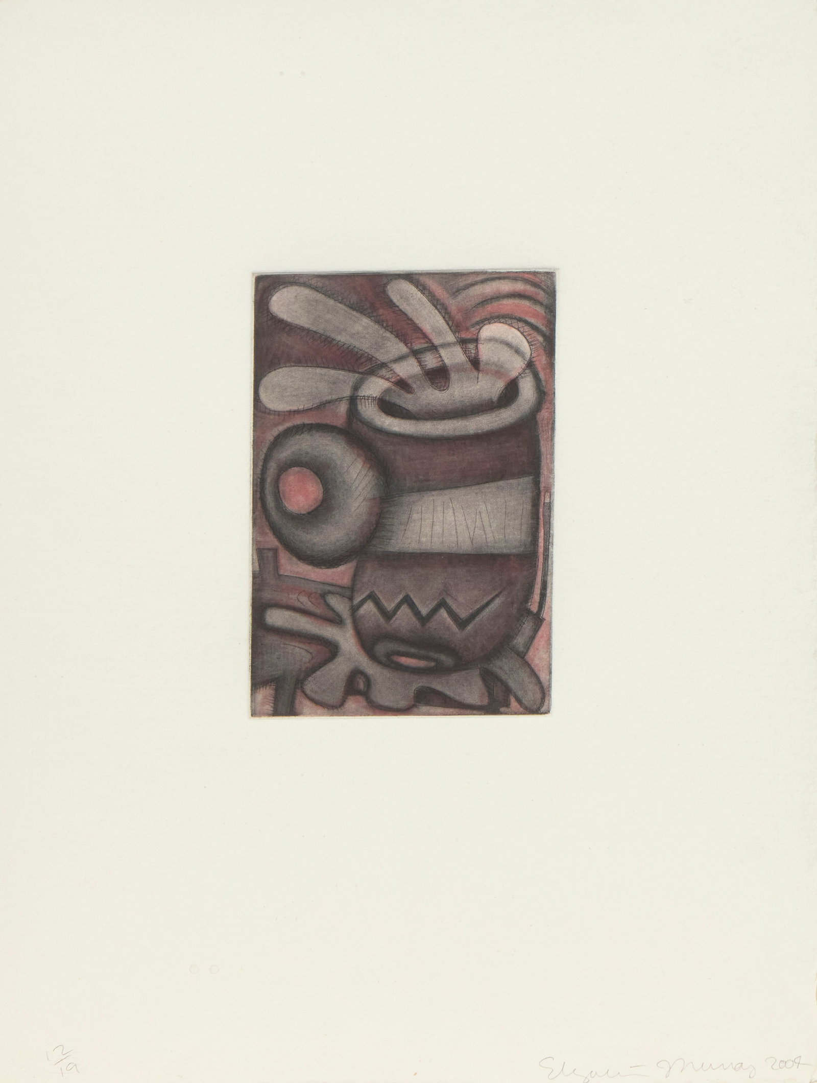 ELIZABETH MURRAY, (American, 1940-2007), Untitled (Small Cup), 2004, mezzotint in colors on paper, (1 of 3)