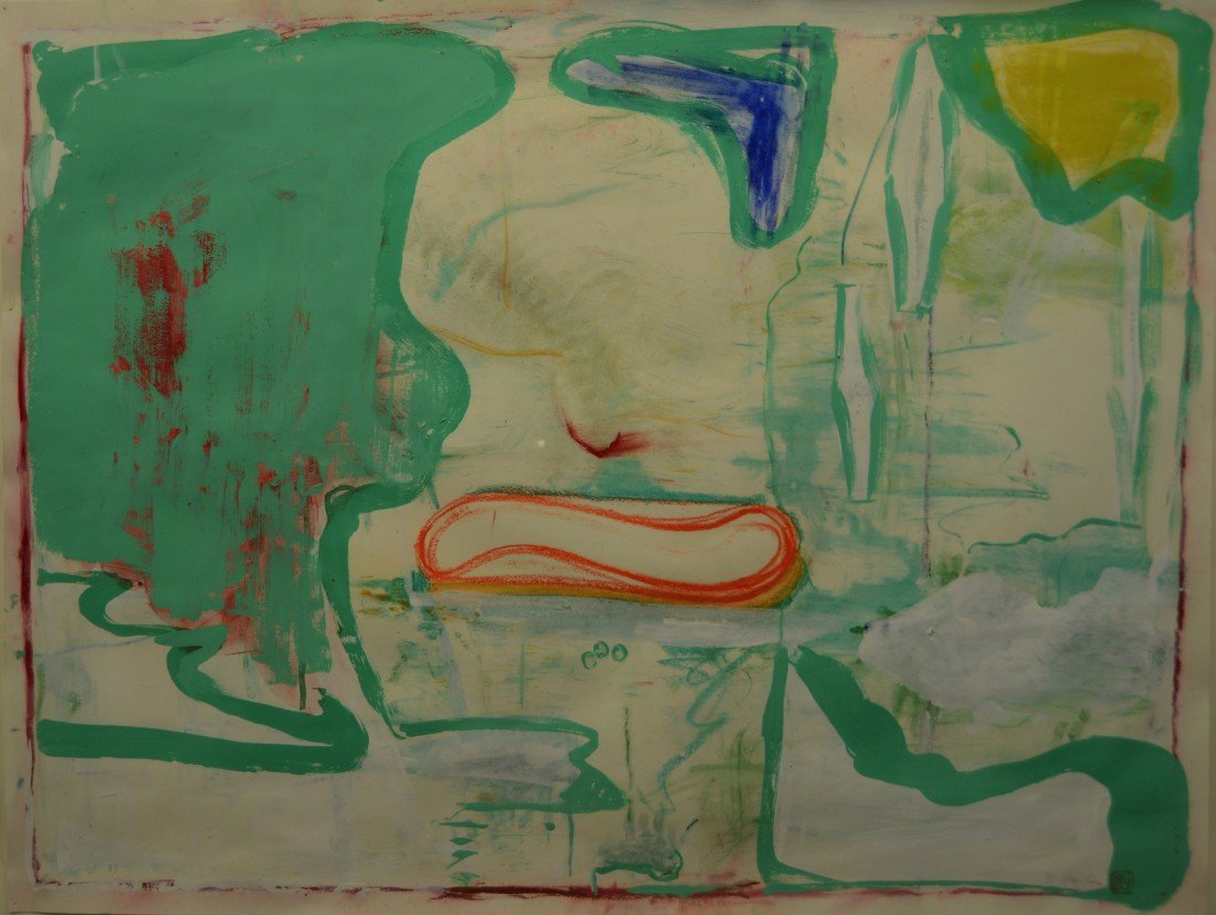 JAN HASHEY, (American, b. 1938), CELERY-DRAWING FOR LEA: JAN HASHEY (American, b. 1938) CELERY-DRAWING FOR LEAP YEAR pastel and oil on paper; signed J. Hashey, l.r.; bears Barbara Toll Fine Arts, Inc., New York label, verso; 37 1/2 x 49 1/2 inches, framed: 