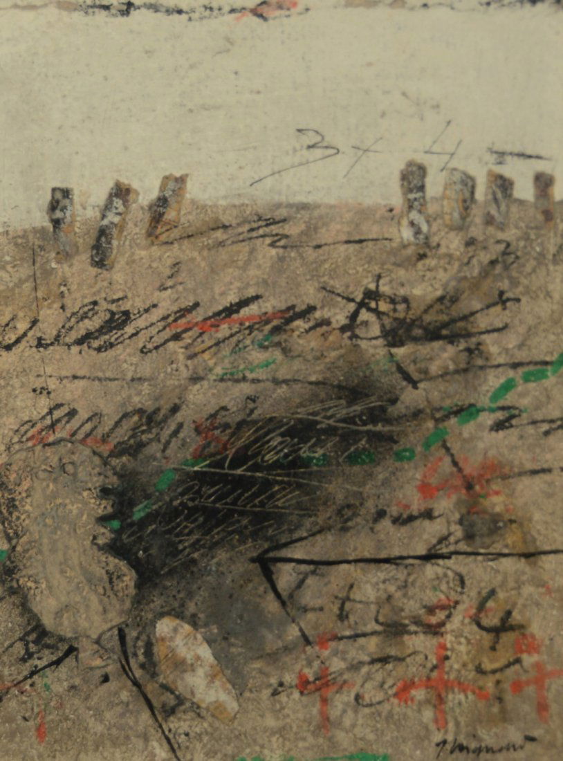 JAMES COIGNARD, (French, 1925-2008), LA BONNE LECTURE: JAMES COIGNARD (French, 1925-2008) LA BONNE LECTURE gouache and mixed media on paper signed J. Coignard, l.r.; c. 1976; bears Lillian Heidenberg Fine Art, New York label, verso; image: 14 1/2 x 10 1/2