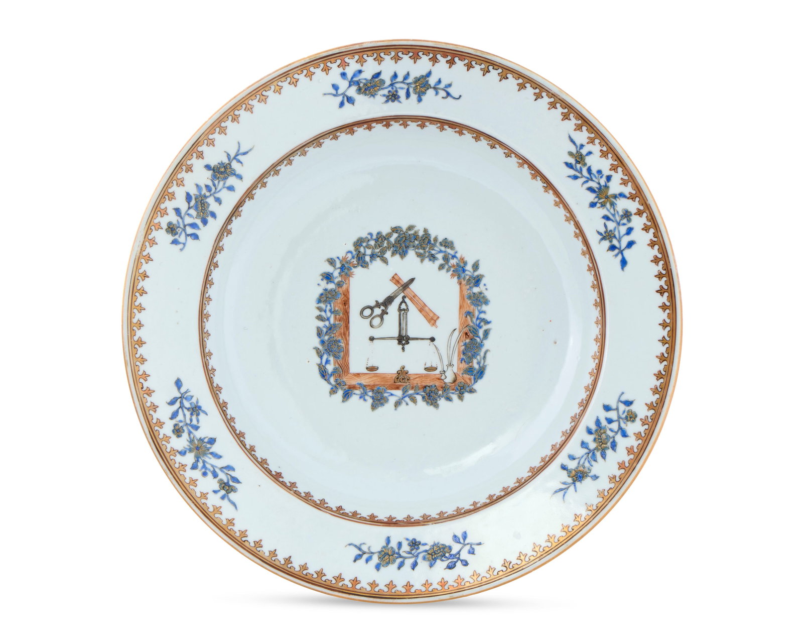 Extremely Rare and Important Chinese Export China Trade Subject ‘Shroff’ Soup Plate (1 of 1)