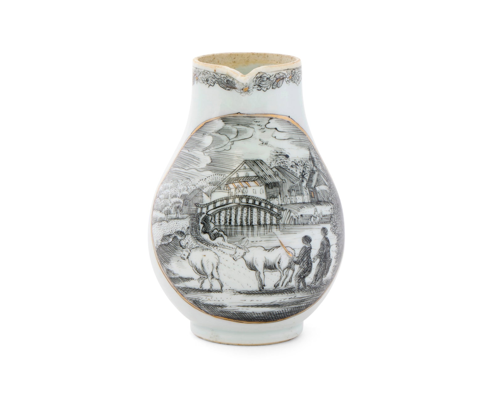 Very Rare Chinese Export European Market Grisaille Milk Jug (1 of 2)