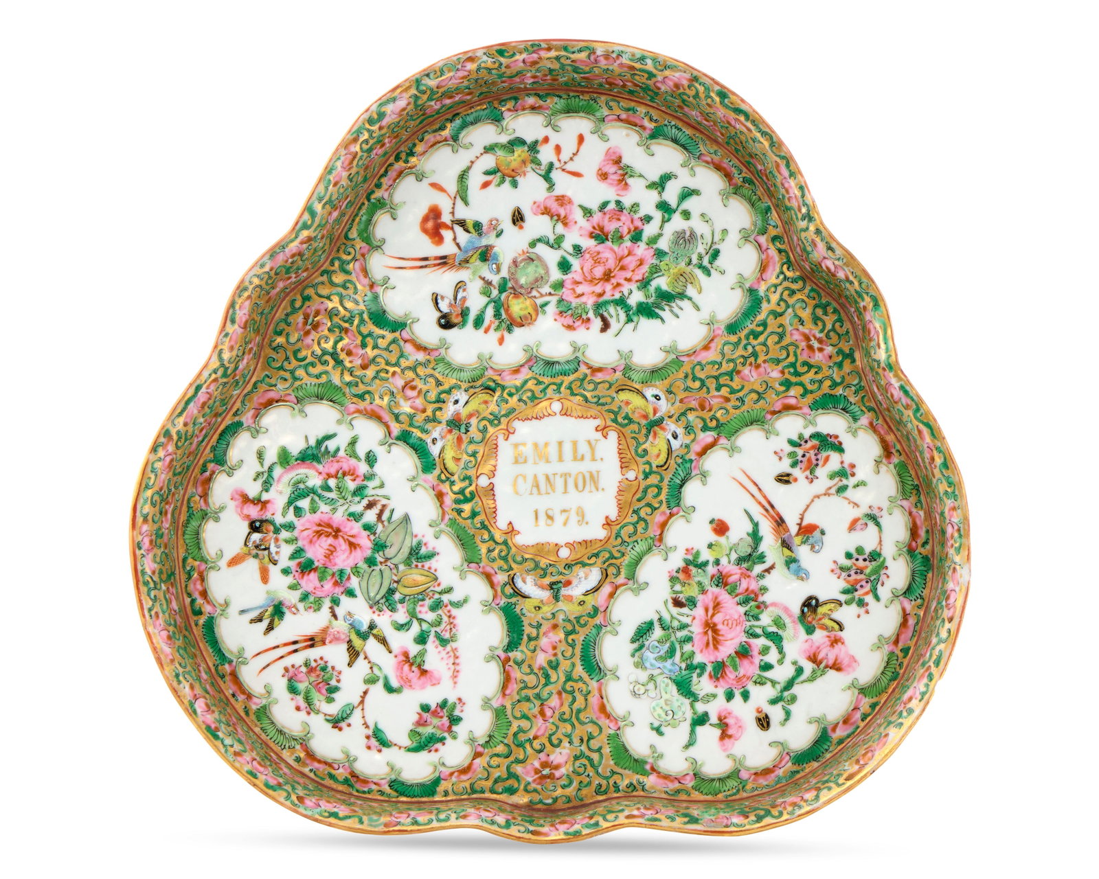 Unique and Exceptional Chinese Export English Market Rose Medallion Documentary Platter (1 of 2)