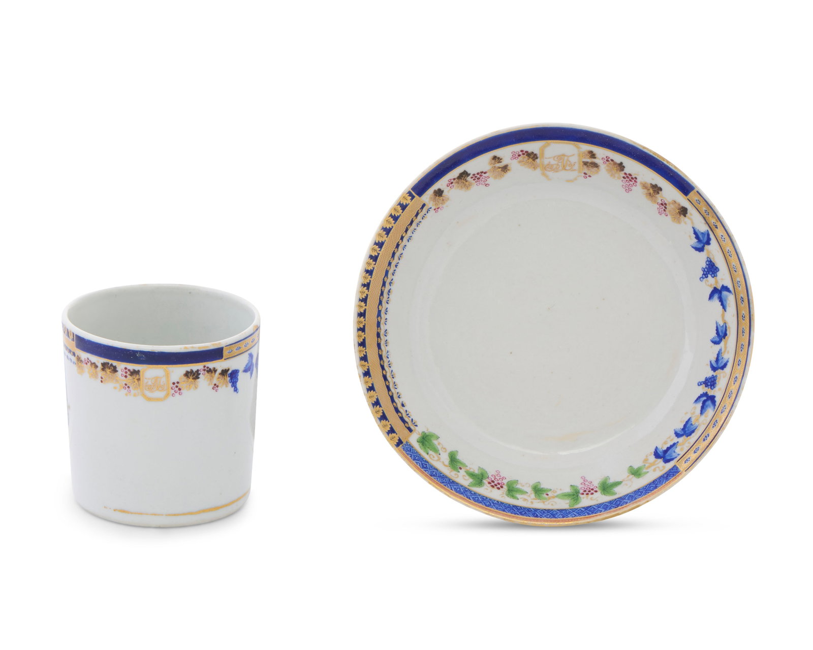An Extremely Rare Chinese Export American Market 'Sample' Coffee Cup and Saucer (1 of 2)