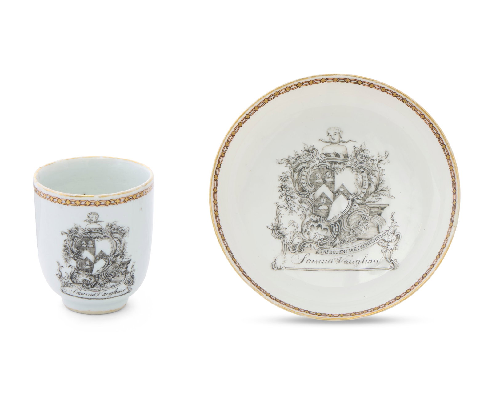 Chinese Export American Market Cup and Saucer ordered by Samuel Vaughan, friend of George Washington (1 of 1)