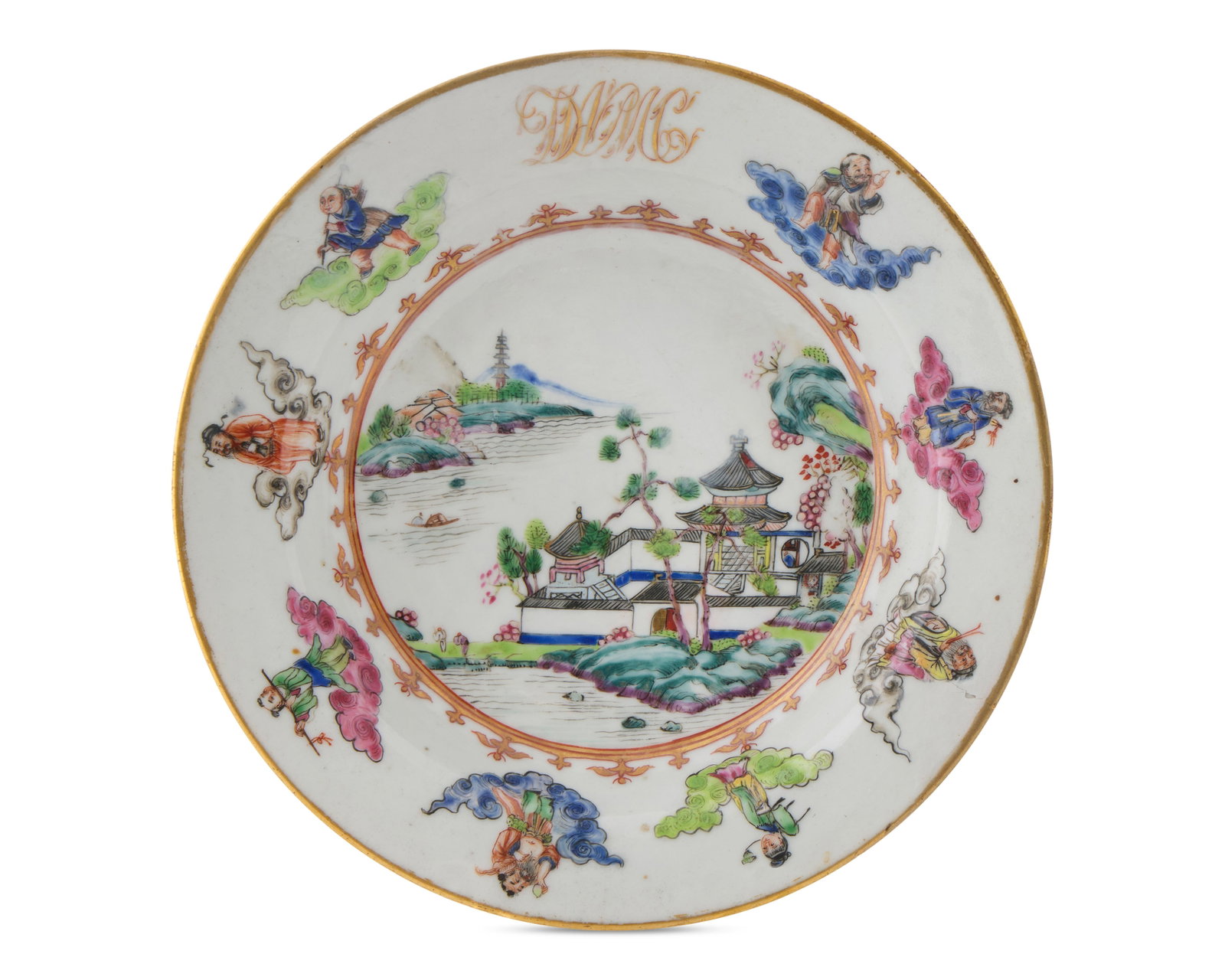 Very Fine and Important Chinese Export American Market Plate made for DeWitt Clinton, who lost the: Very Fine and Important Chinese Export American Market Plate made for DeWitt Clinton, who lost the presidential election of 1808 to Fourth President James Madison ca. 1803; with the initials DWMC for 