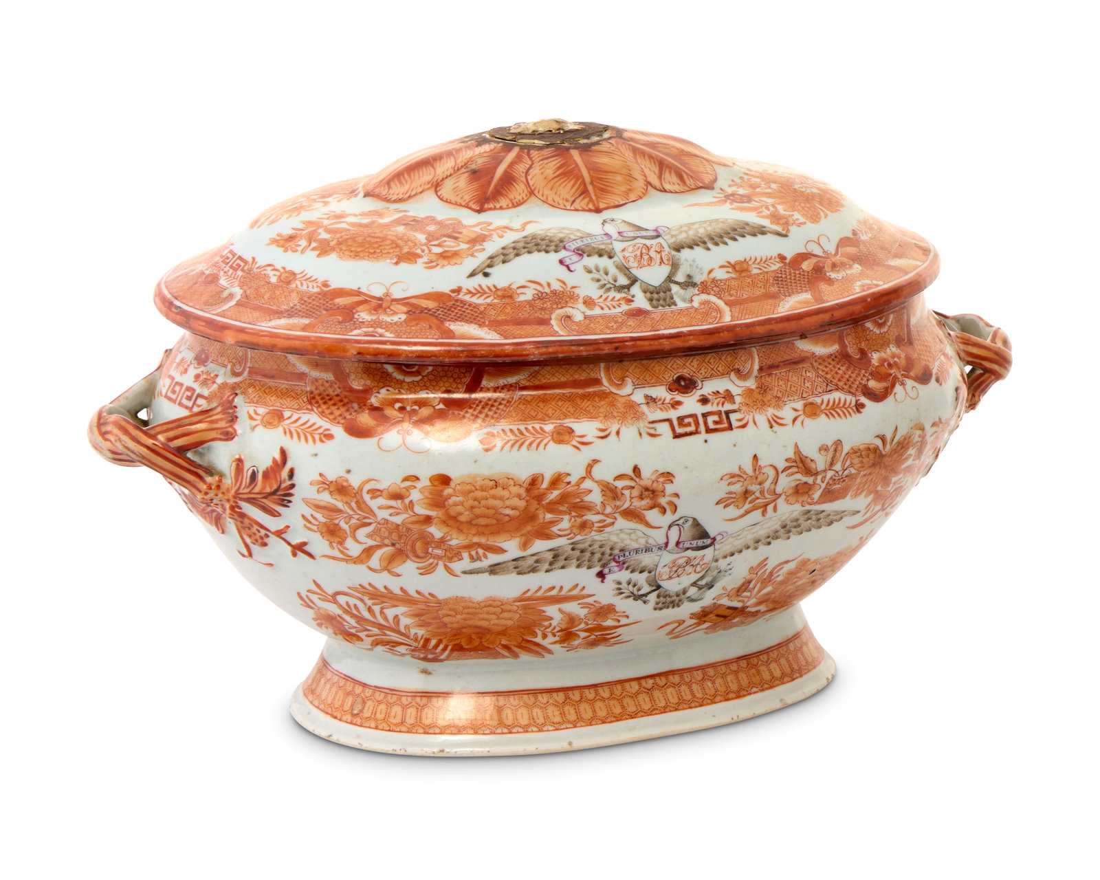 Chinese Export American Market Orange Fitzhugh Covered Tureen (1 of 1)