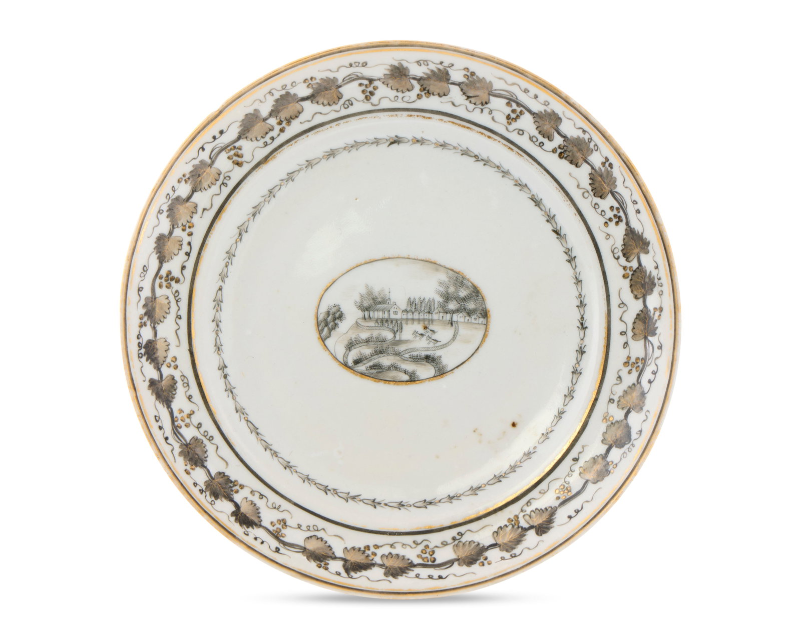 Chinese Export American Market Saucer depicting George Washington’s Mount Vernon, from the service (1 of 1)