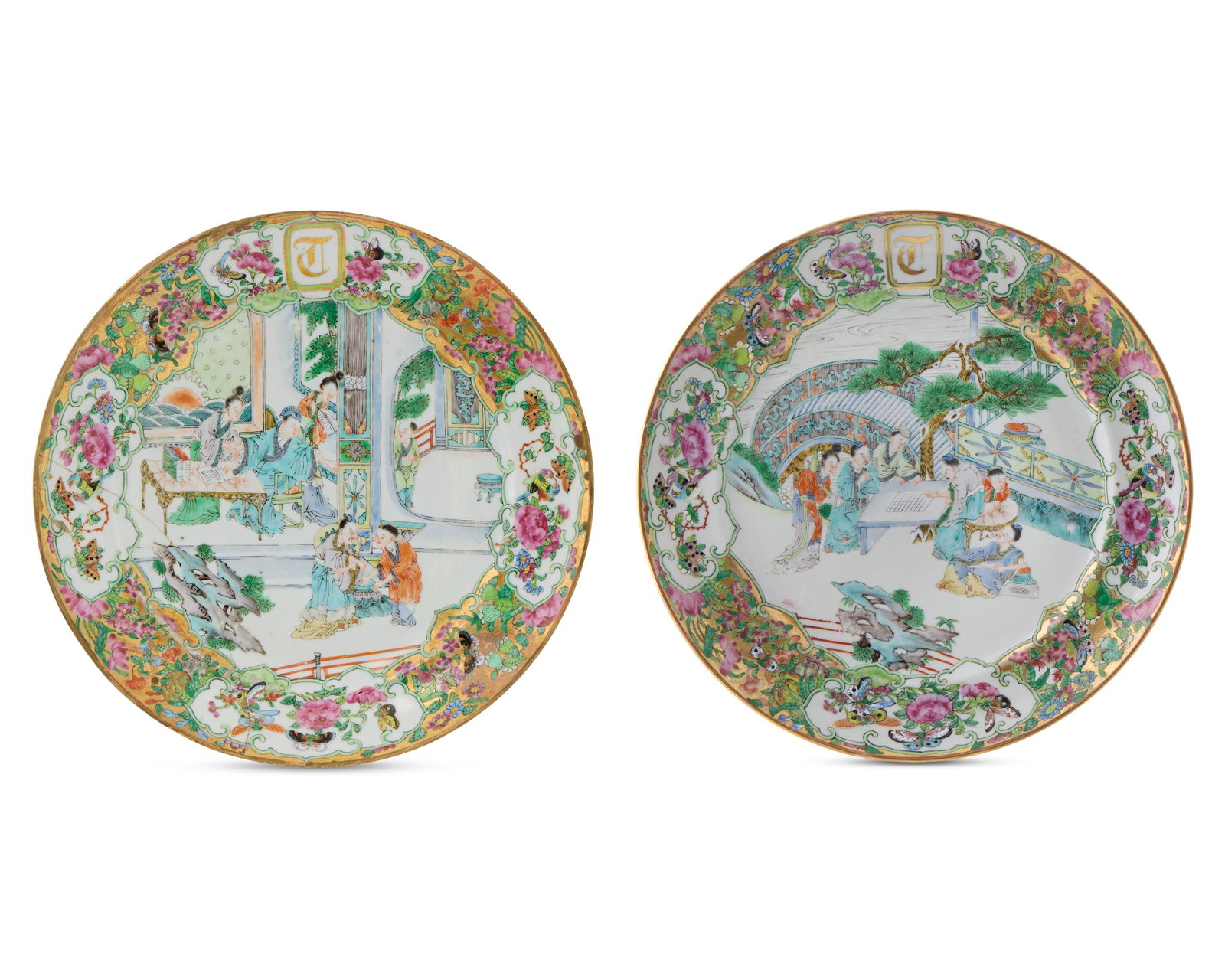 Chinese Export American Market Palaceware Plates ordered by Isaiah Thomas, Founder of the American: Chinese Export American Market Palaceware Plates ordered by Isaiah Thomas, Founder of the American Antiquarian Society, who performed the first public reading of the Declaration of Independence in