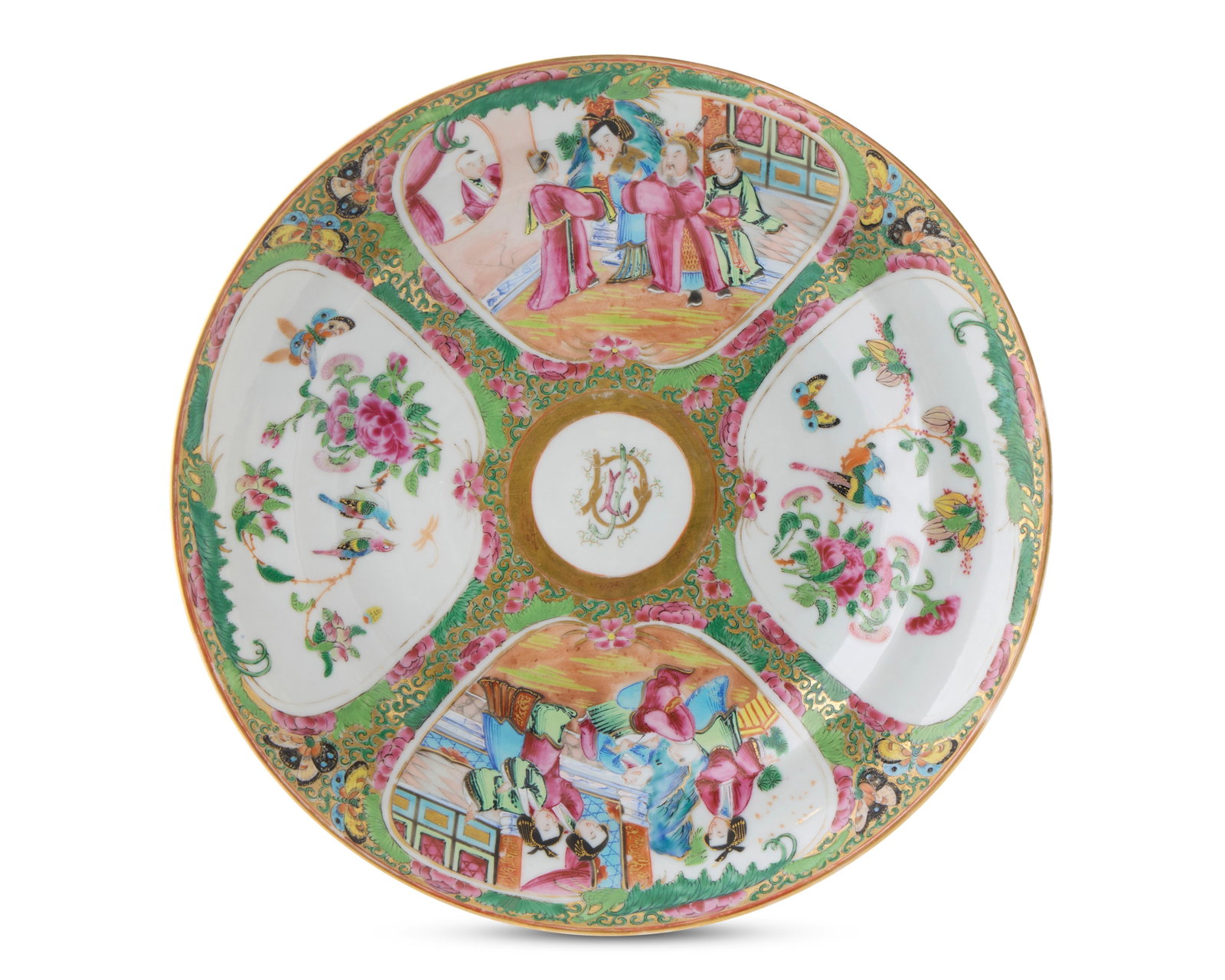 An Unrecorded Chinese Export American Market Rose Medallion Plate from the service of John Cromwell: An Unrecorded Chinese Export American Market Rose Medallion Plate from the service of John Cromwell Dent, brother-in-law of Ulysses S. Grant, Eighteenth President of the United States ca. 1868; depict