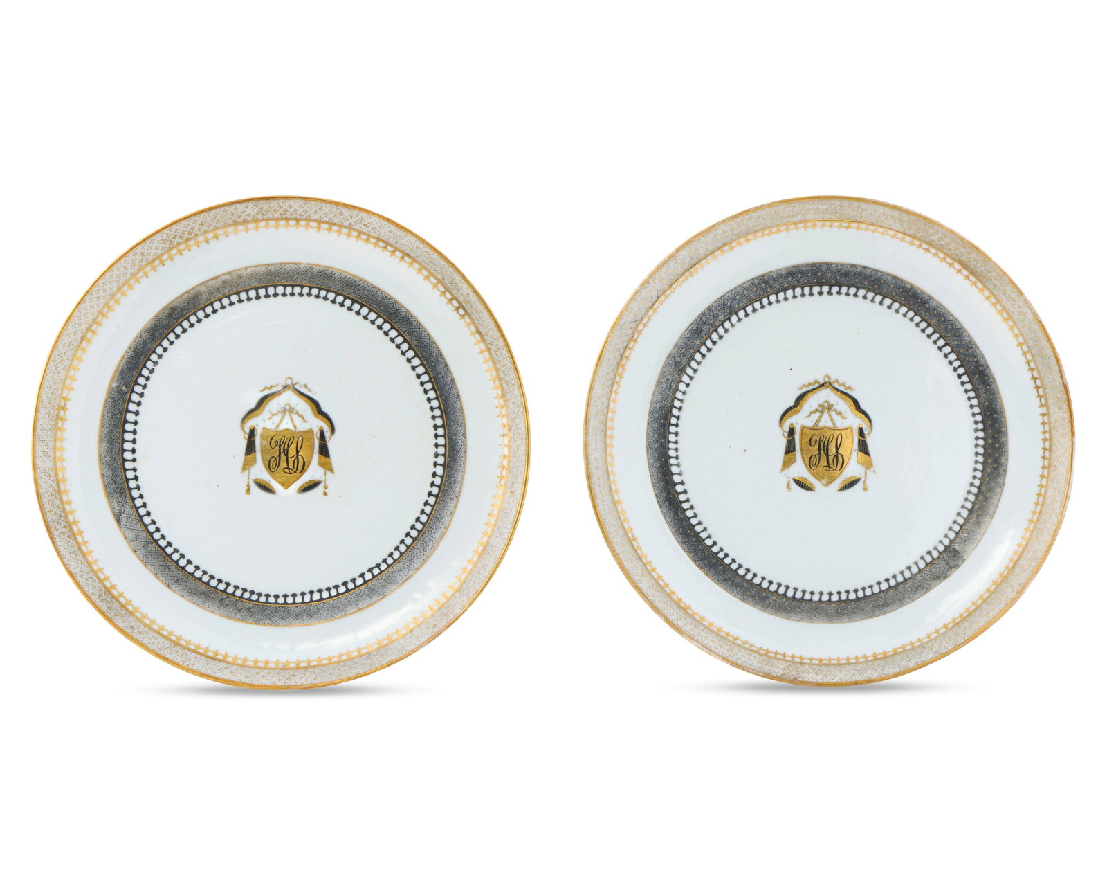 Pair of Unrecorded Chinese Export American Market Plates ordered by Captain Nicholas Bartlett Jr., (1 of 1)