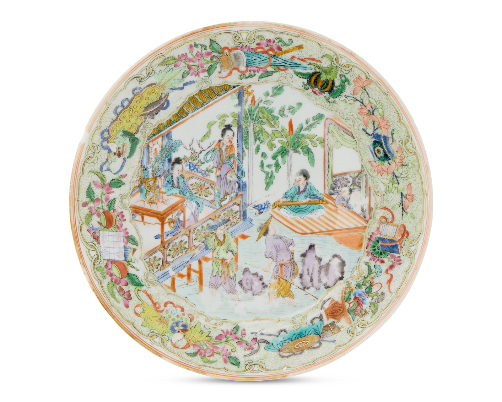 Chinese Export American Market Famille Verte Palaceware Plate, from an order made for Augustine (1 of 1)