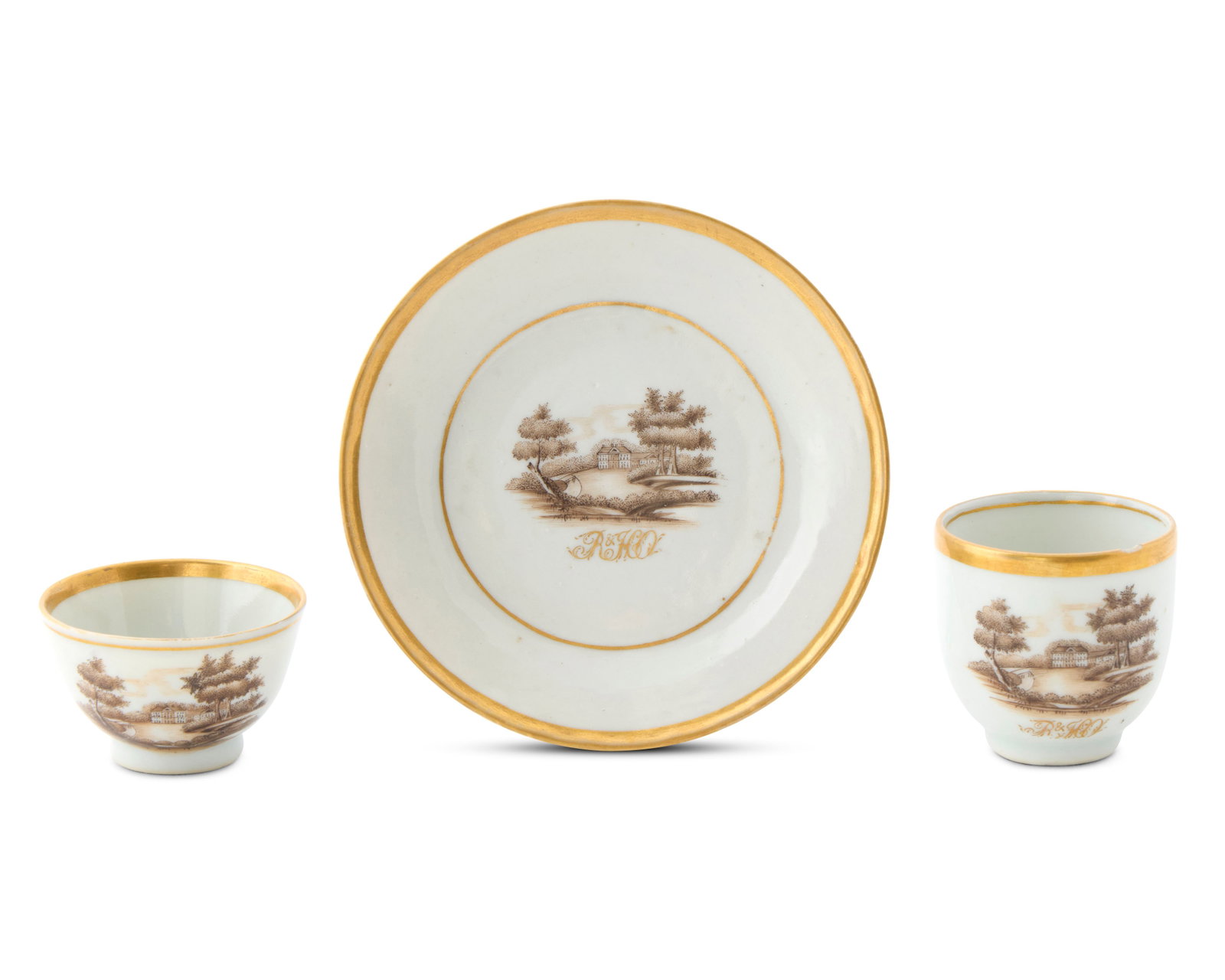 Three Chinese Export American Market Teawares from the service of Richard and Hannah Oakford, (1 of 1)
