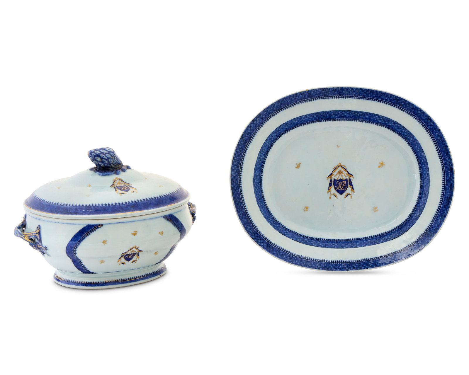 Chinese Export American Market Covered Tureen with Oval Undertray from a service for Hope Brown, (1 of 1)