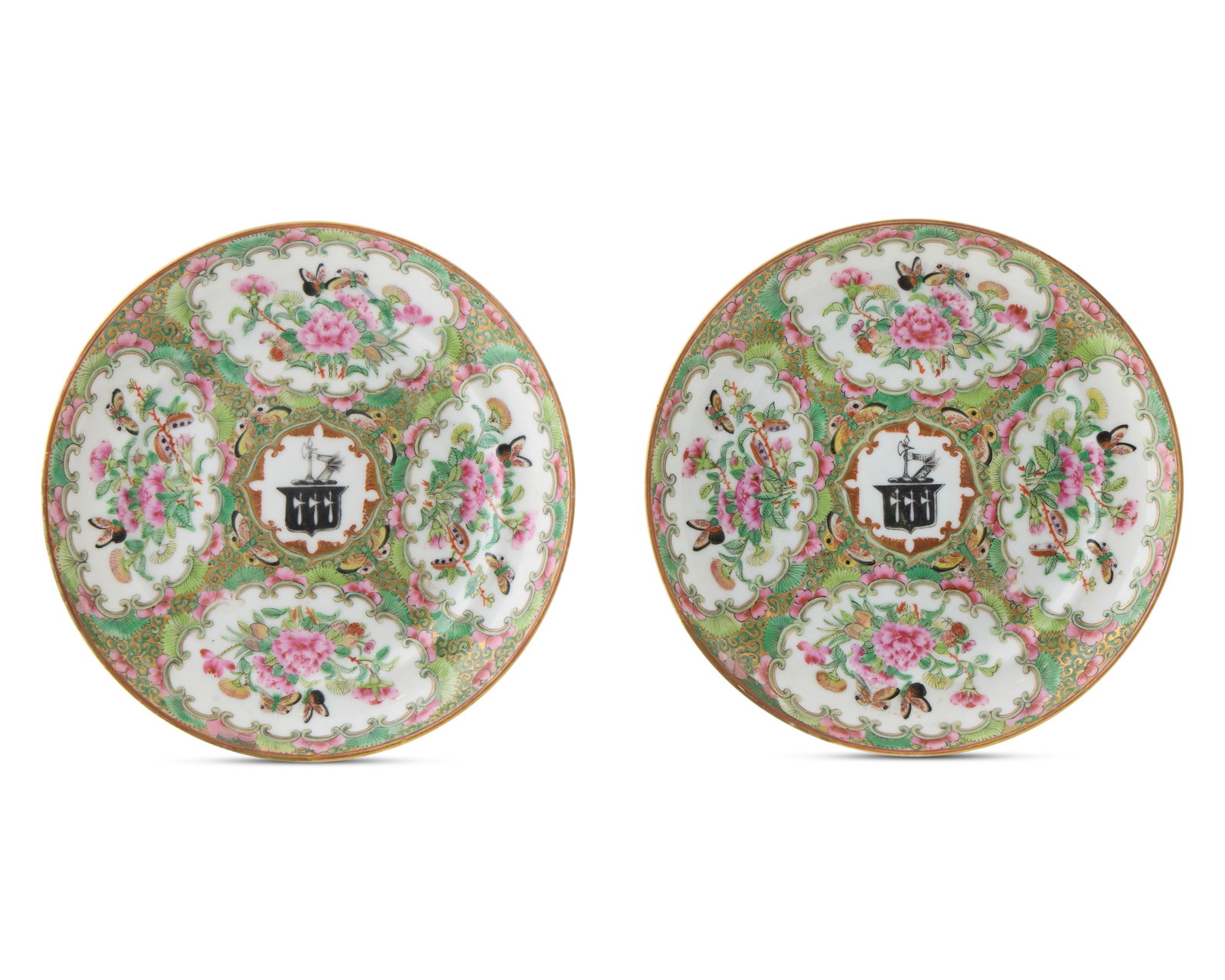 A Very Rare Pair of Chinese Export American Market Armorial Plates for William C. Gibbs, Governor of (1 of 2)