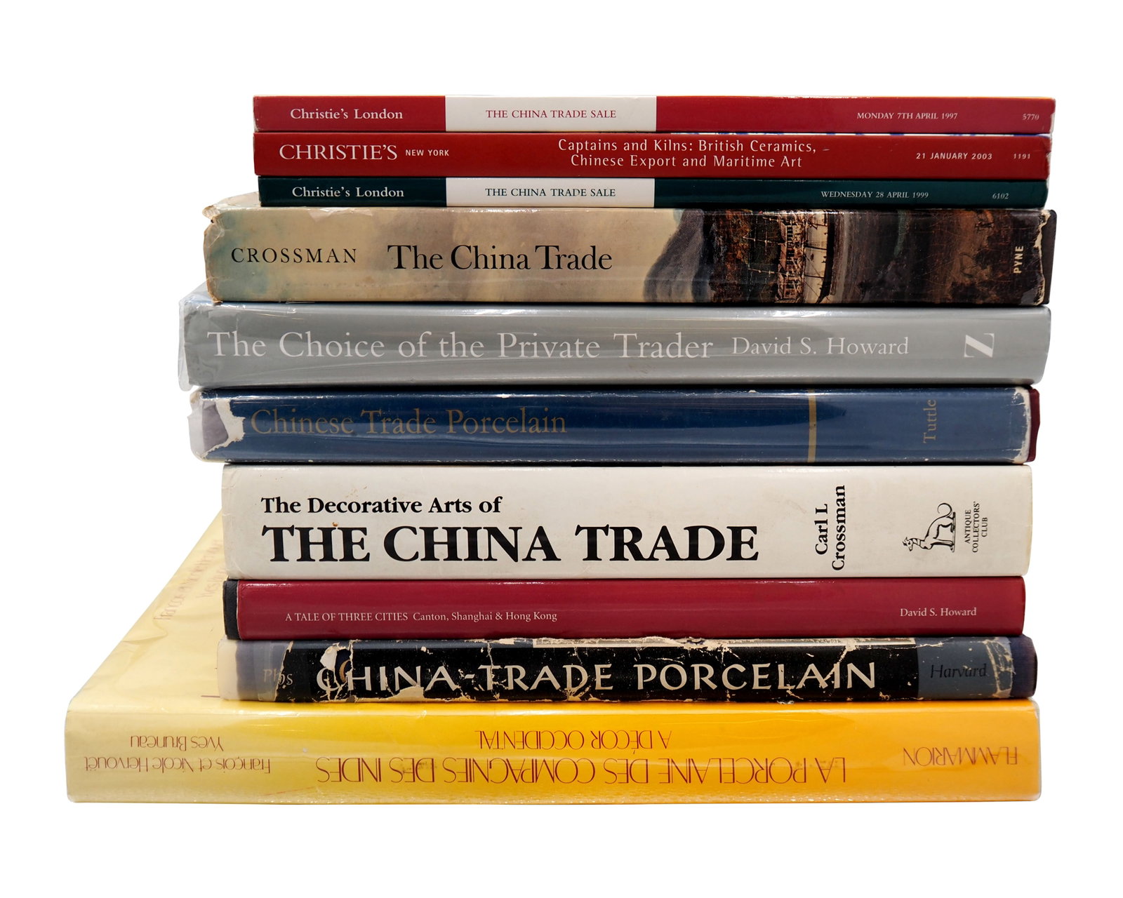 A Collection of Twenty-Two Books on the China Trade: A Collection of Twenty-Two Books on the China Trade comprising: François and Nicole Hervouët, La Porcelaine Des Compagnies des Indes: A Decore Occidental, Flammarion: Paris, 1984; David S. Howard, A