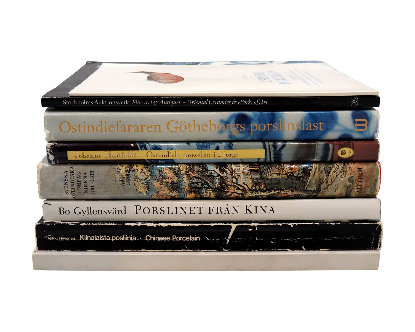 Nine Scandinavian Books on Chinese Export Porcelain: Nine Scandinavian Books on Chinese Export Porcelain comprising: Berit Wastfelt and Bo Gyllensvard, Ostindiefararen Gotheborgs Porslinslast, Wiken: Höganäs,1990; Heikki Hyvonen, Chinese Porcelain in 