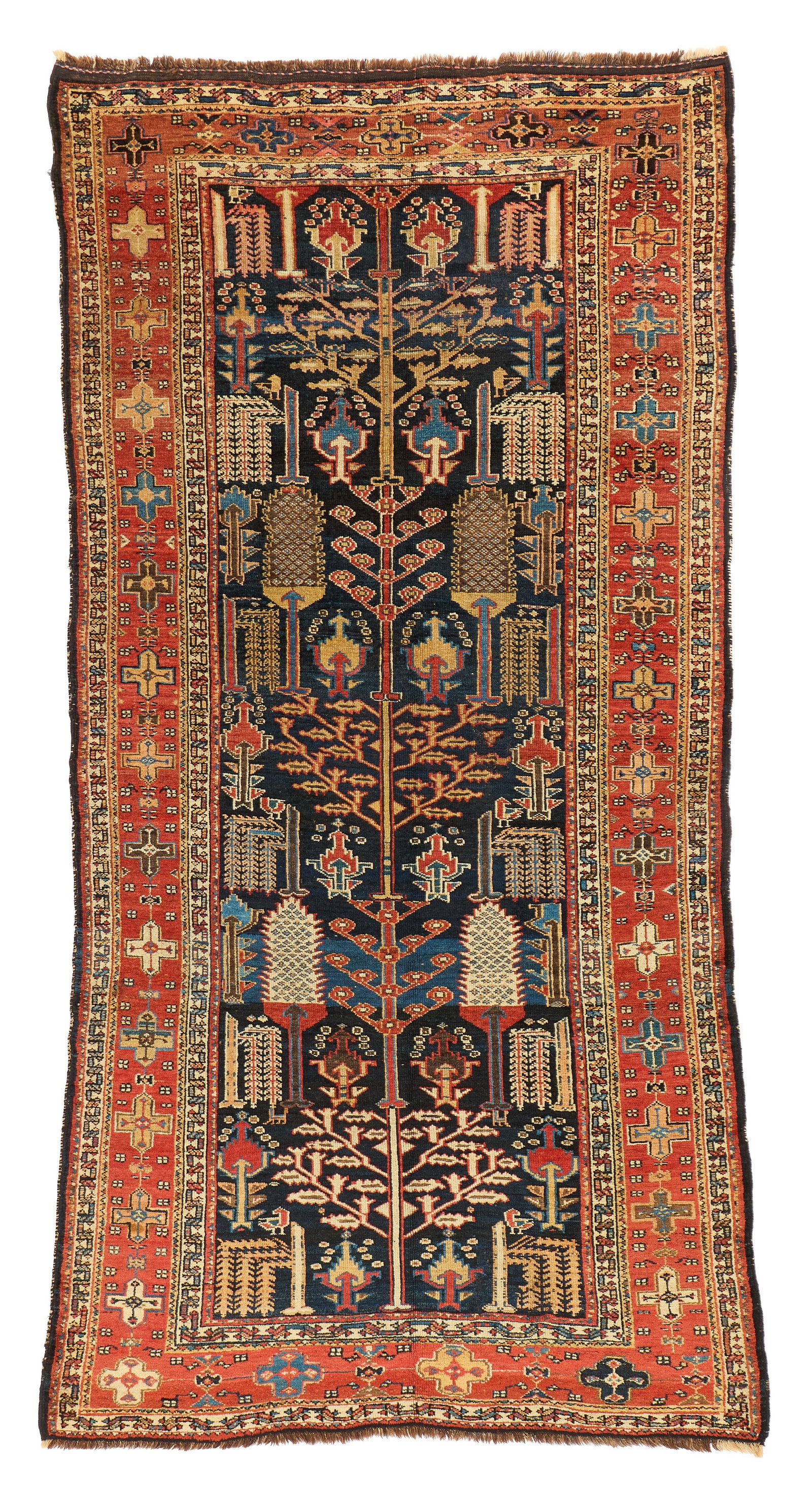 Baktiari Tree Rug, Persia, first quarter 20th century: Baktiari Tree Rug, Persia, first quarter 20th century 9 ft. 5 in. x 4 ft. 9 in. Provenance: The Collection of Val Arbab, La Jolla, CA.