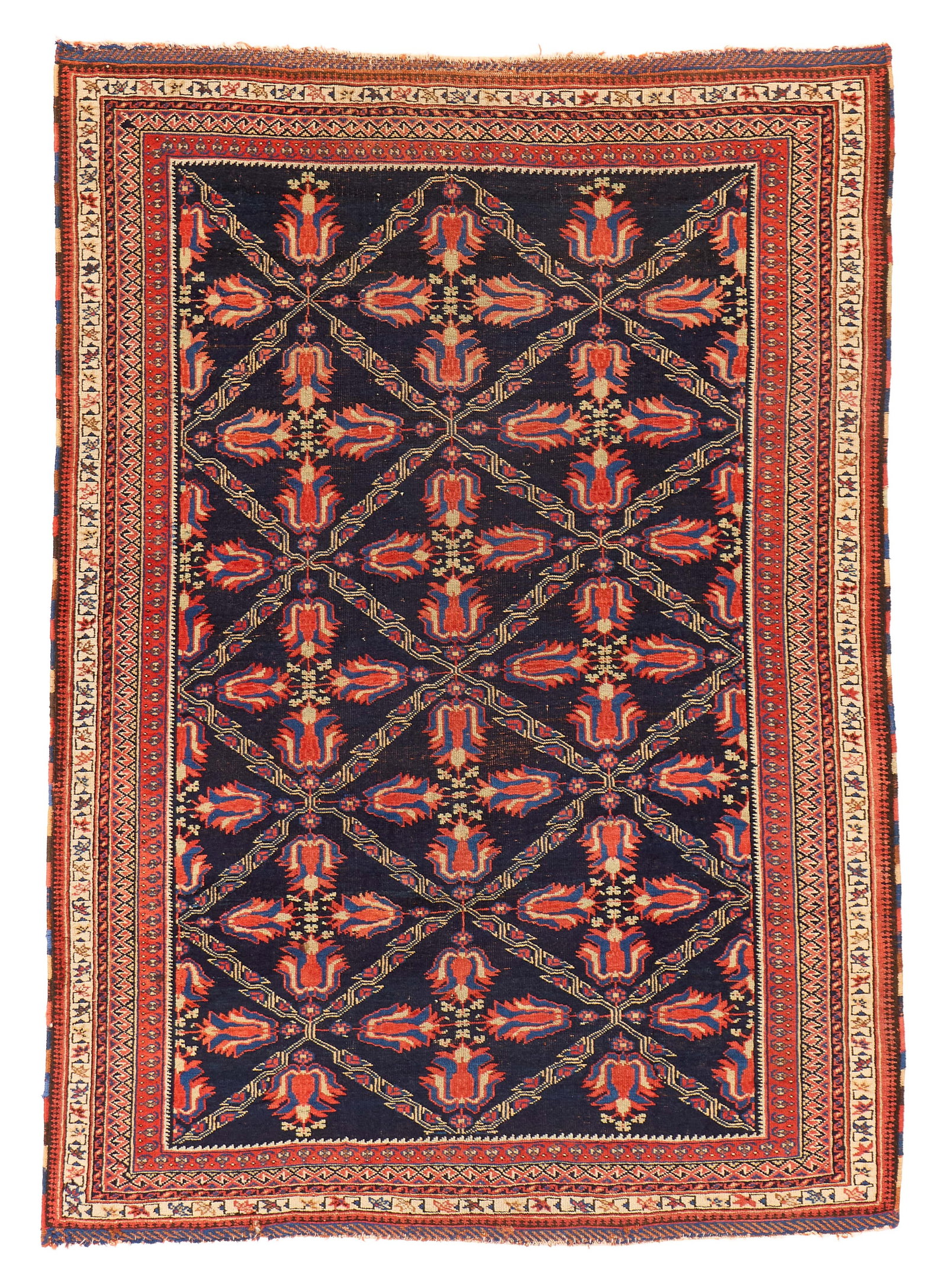 Afshar Tulip Rug, Persia, ca. 1900 (1 of 2)