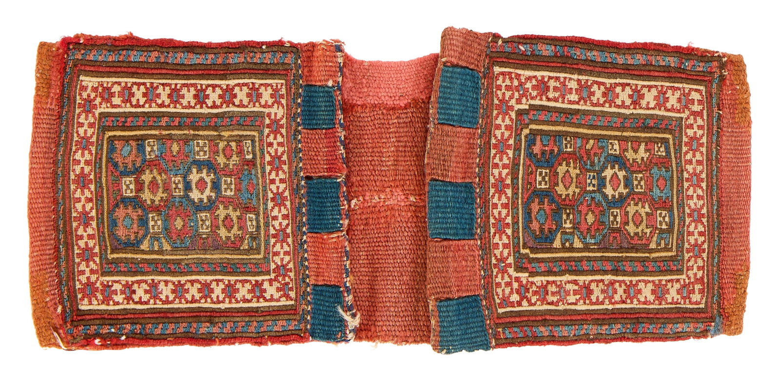 Pair of Bidjar Soumac Bags, Persia, ca. 1900: Pair of Bidjar Soumac Bags, Persia, ca. 1900 1 ft. 5 in. x 8 in. Provenance: The Collection of Val Arbab, La Jolla, CA.
