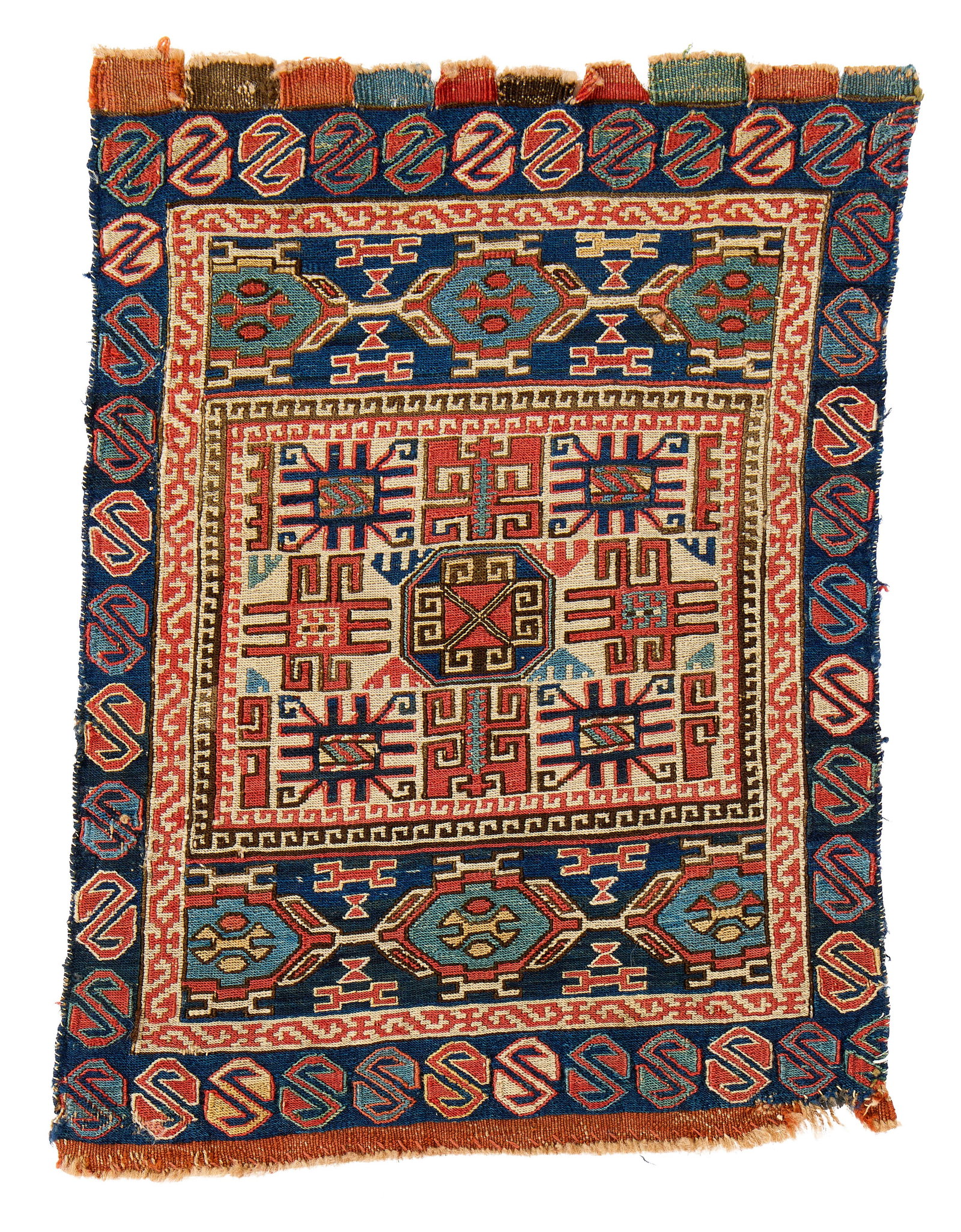 Soumac Bag Front, Caucasus, ca. 1875: Soumac Bag Front, Caucasus, ca. 1875 2 ft. x 1 ft. 4 in. Provenance: The Collection of Val Arbab, La Jolla, CA. Literature: For a similar example, see: Wilfried Stanzer, Antique Oriental Carpets From 