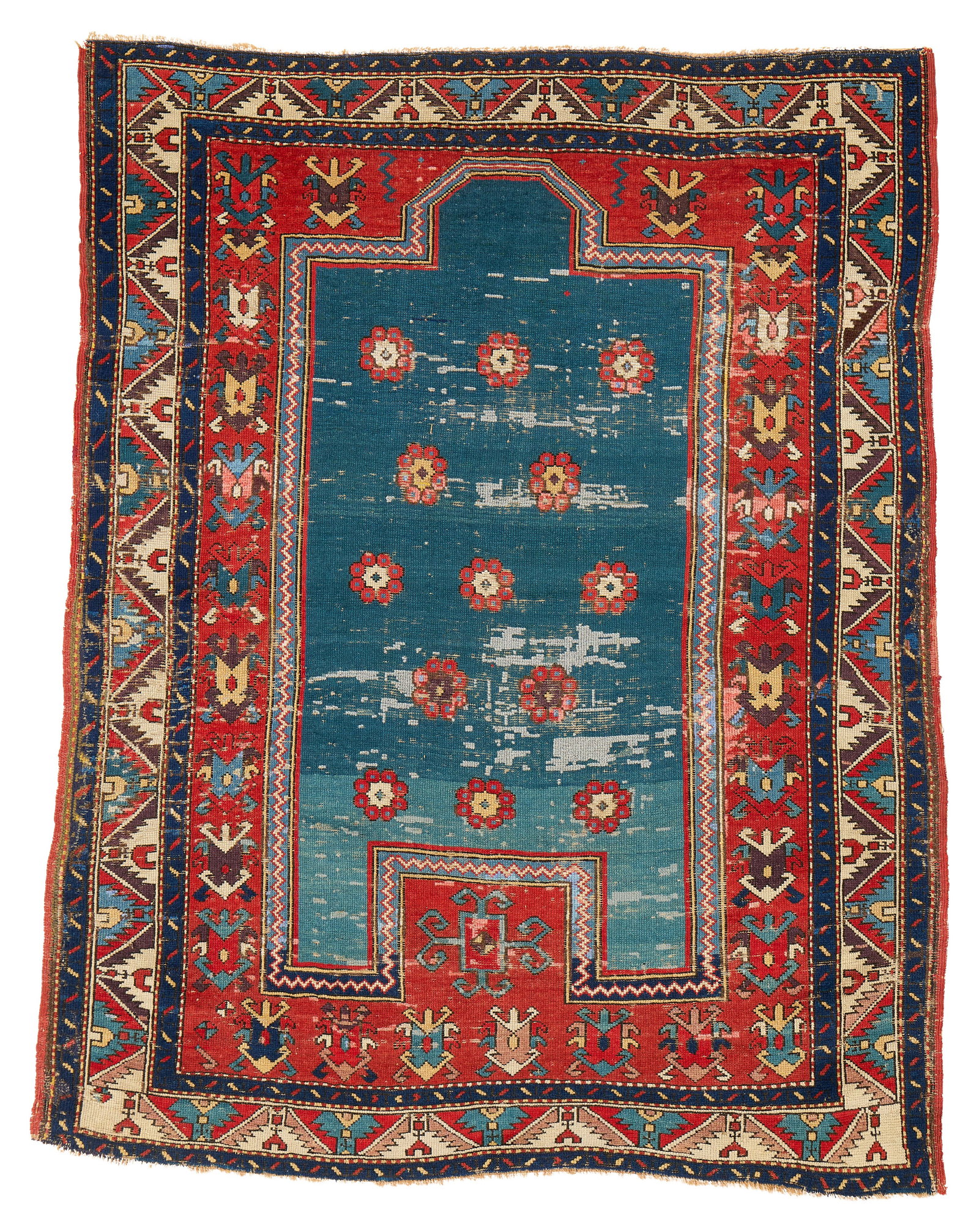 Fachralo Kazak Prayer Rug, Caucasus, ca. 1850: Fachralo Kazak Prayer Rug, Caucasus, ca. 1850 4 ft. 7 in. x 3 ft. 8 in. Provenance: The Keshishian Legacy Collection, Los Angeles, CA.